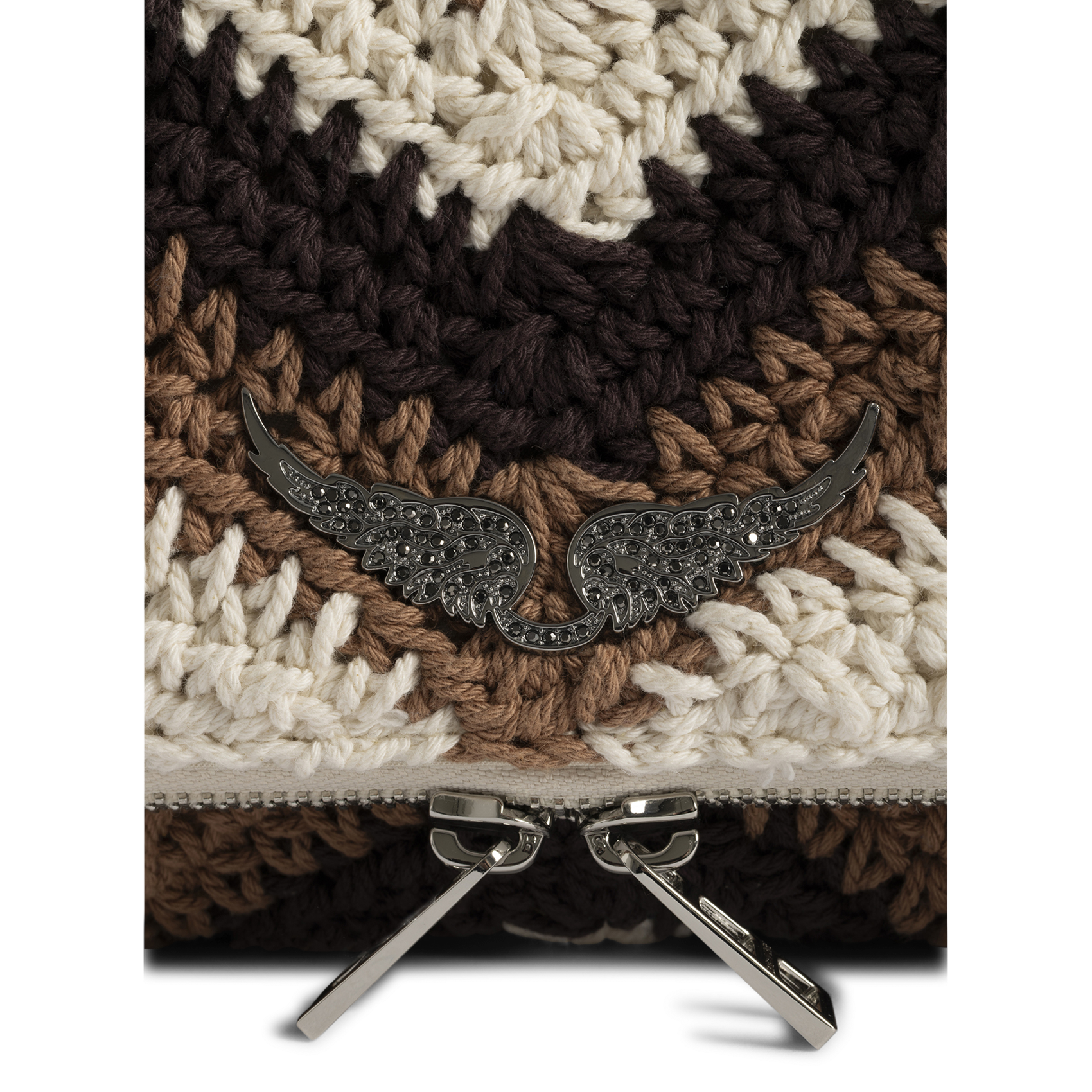 Katoenen macramé clutch ZADIG&VOLTAIRE Bruin