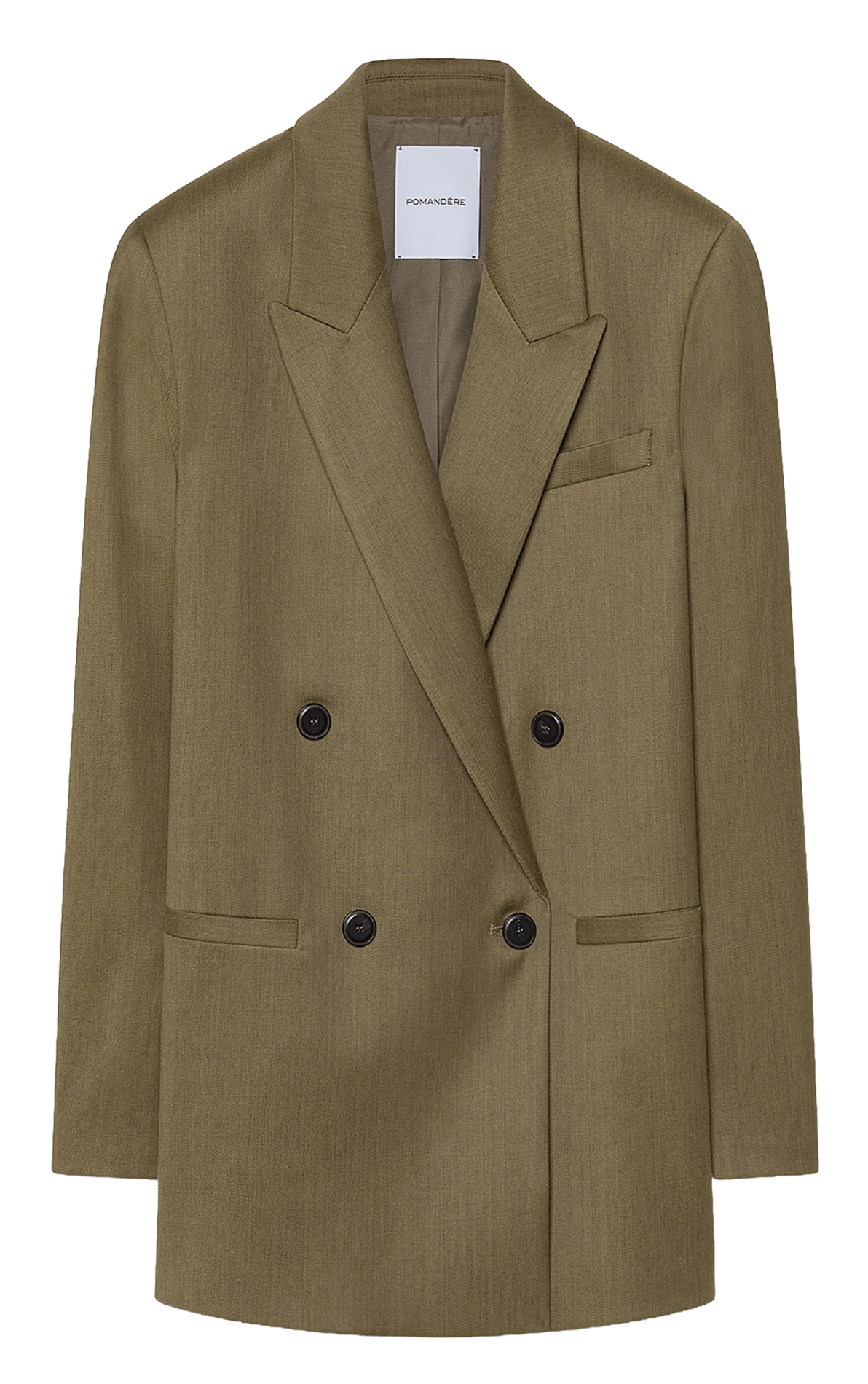 Veste col tailleur en laine mélangée POMANDERE Groen