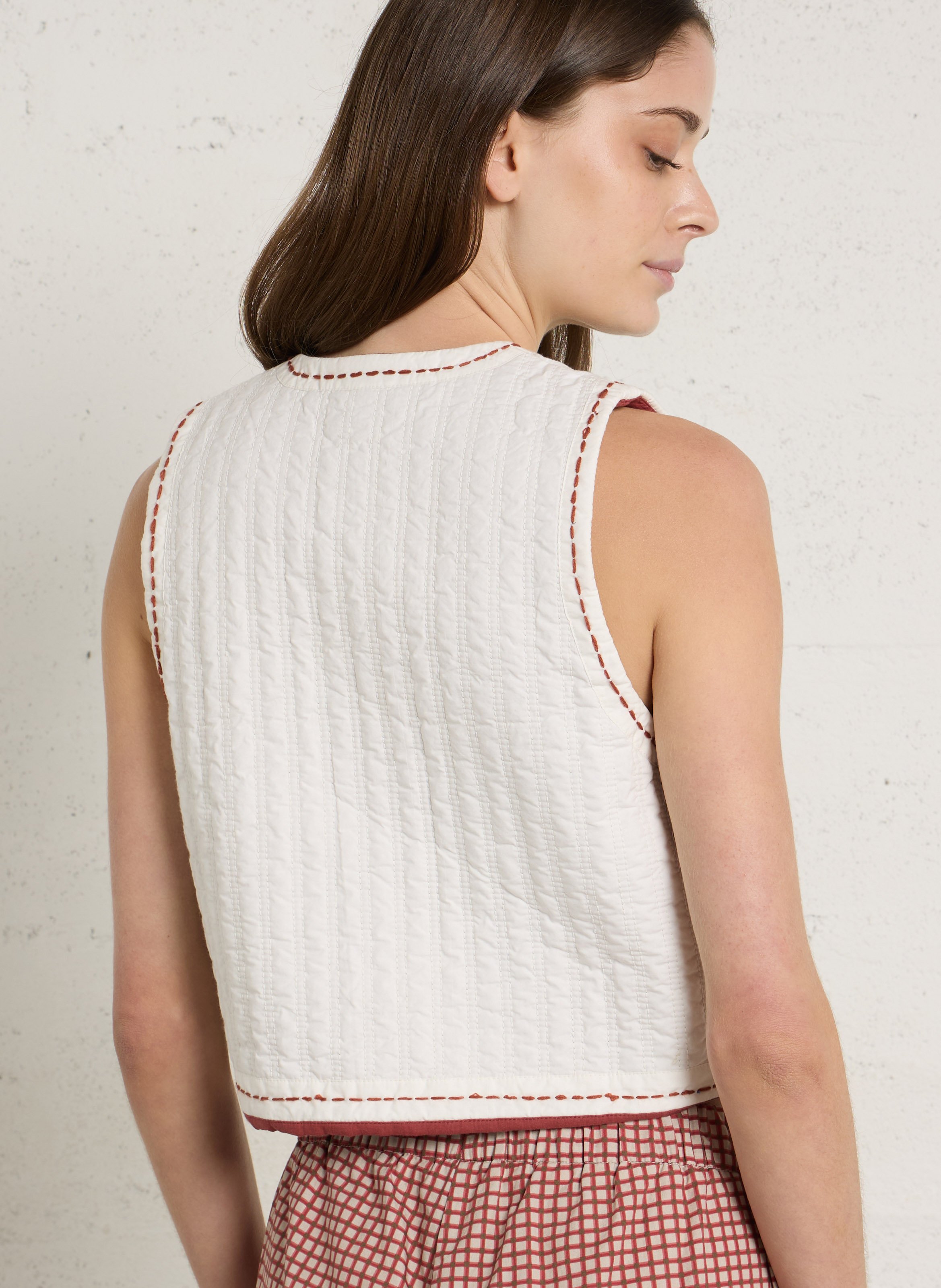 Gesteppte Strickjacke aus Baumwolle DIEGA Rot