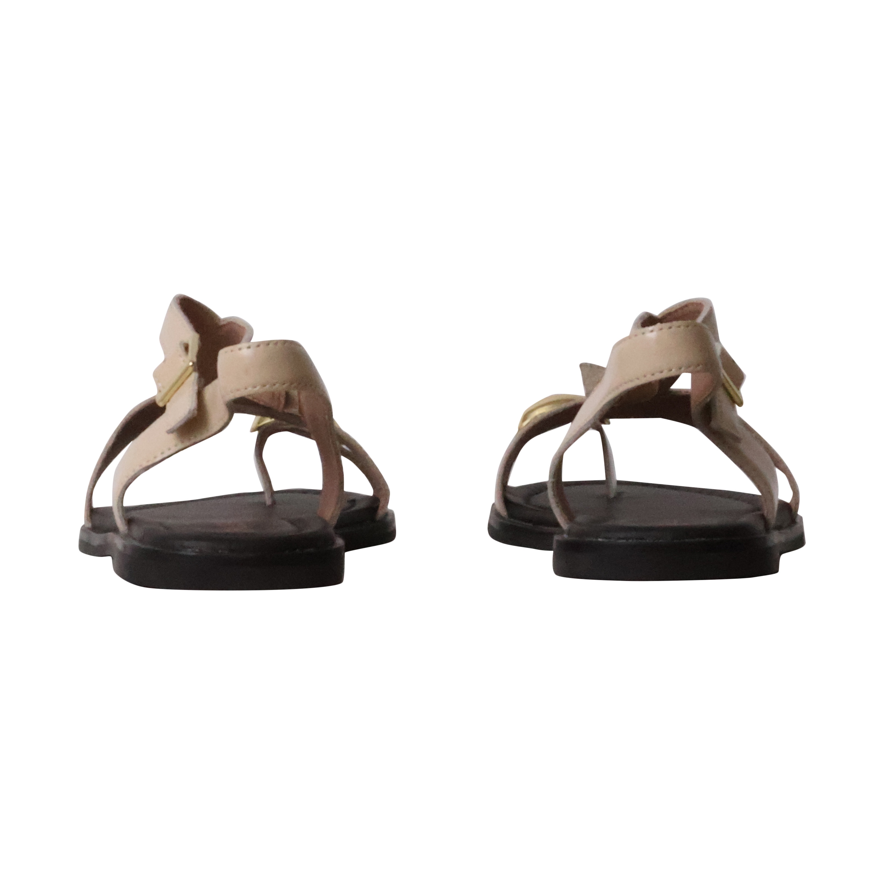 Lynda leather sandals EMILIE KARSTON Beige