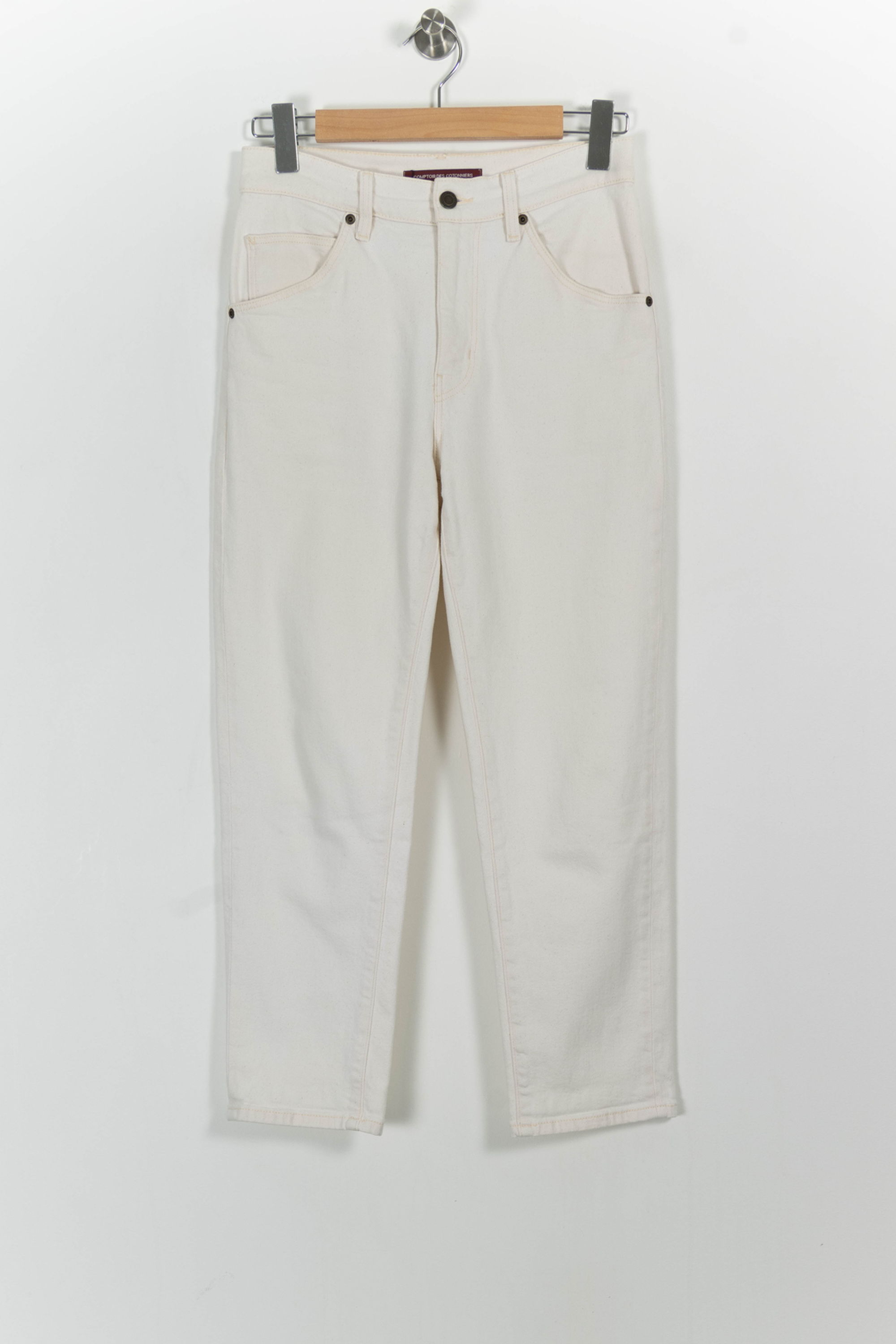 Cropped slim jeans with studs COMPTOIR DES COTONNIERS - Seconde main Beige