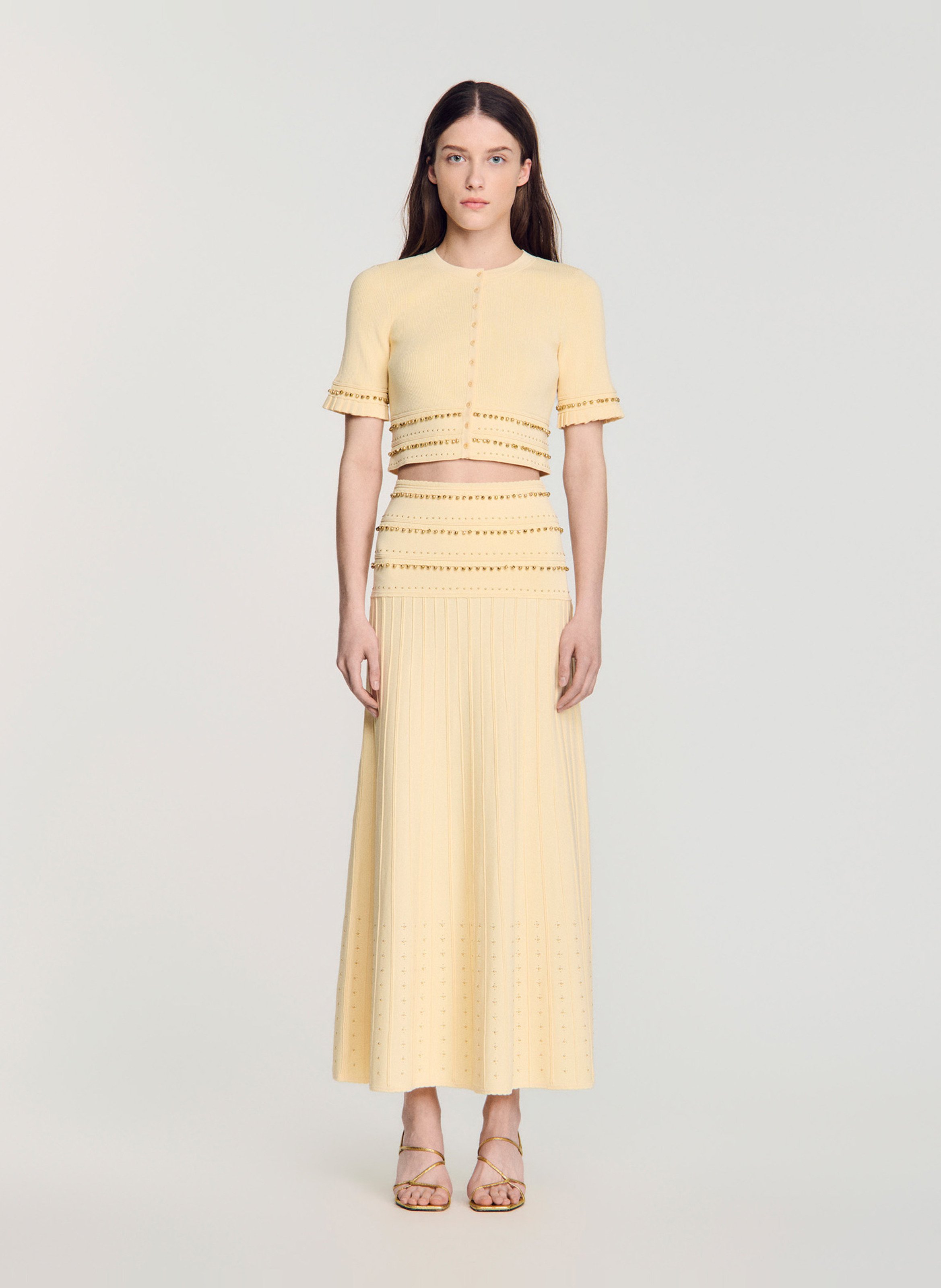 Top col rond SANDRO Beige