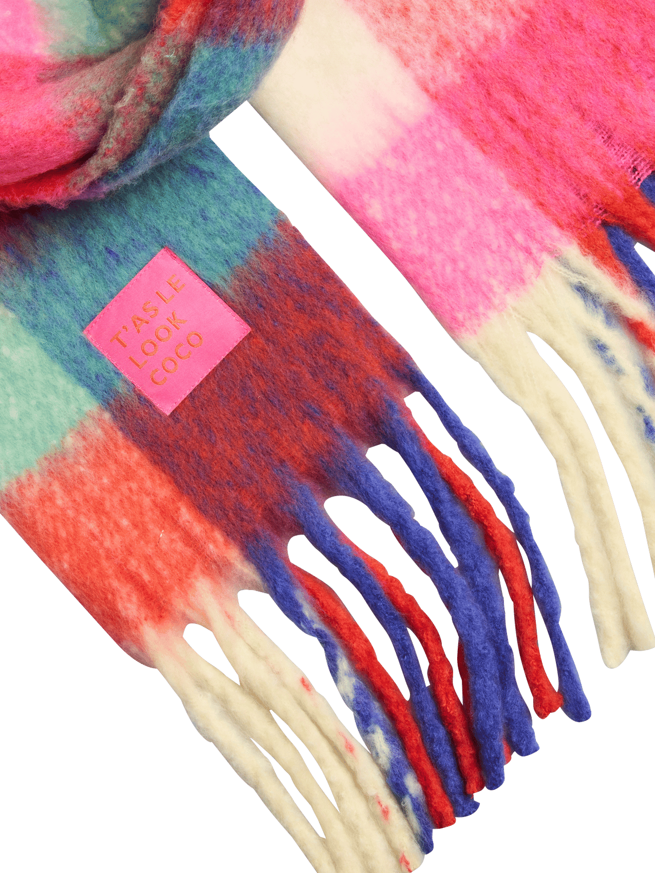 Écharpe frangée à carreaux PIECES Multicolore