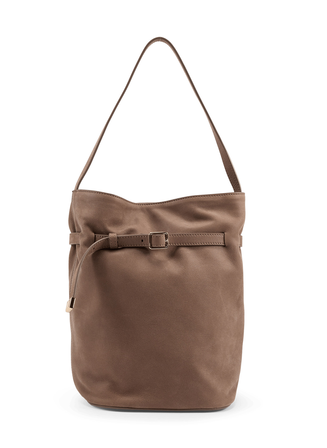 Ischi suede leather bucket bag SAISON 1865 Grey
