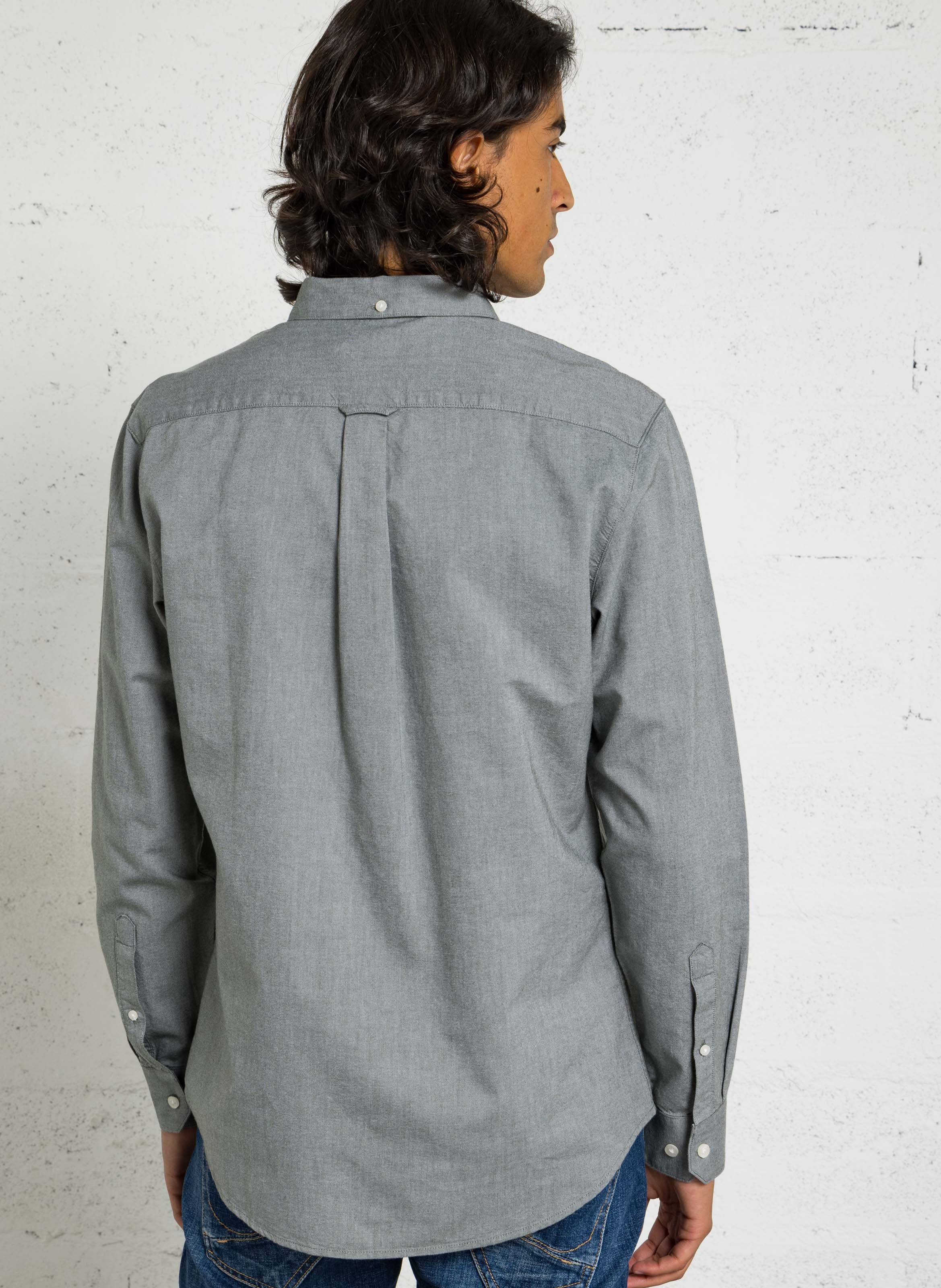 Chemise slim-fit en coton biologique FARAH Gris