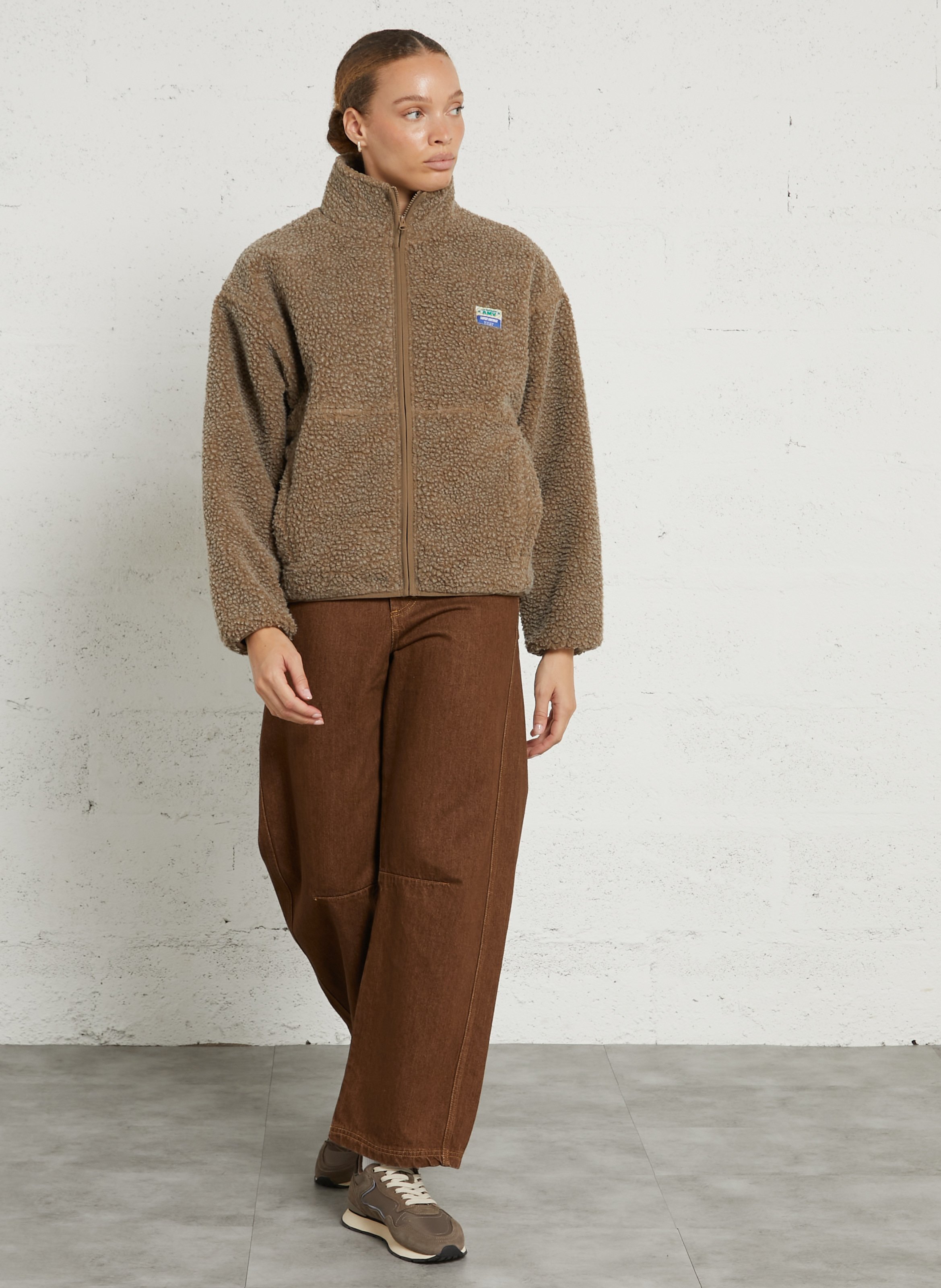 Fleecejack met rits AMERICAN VINTAGE Bruin