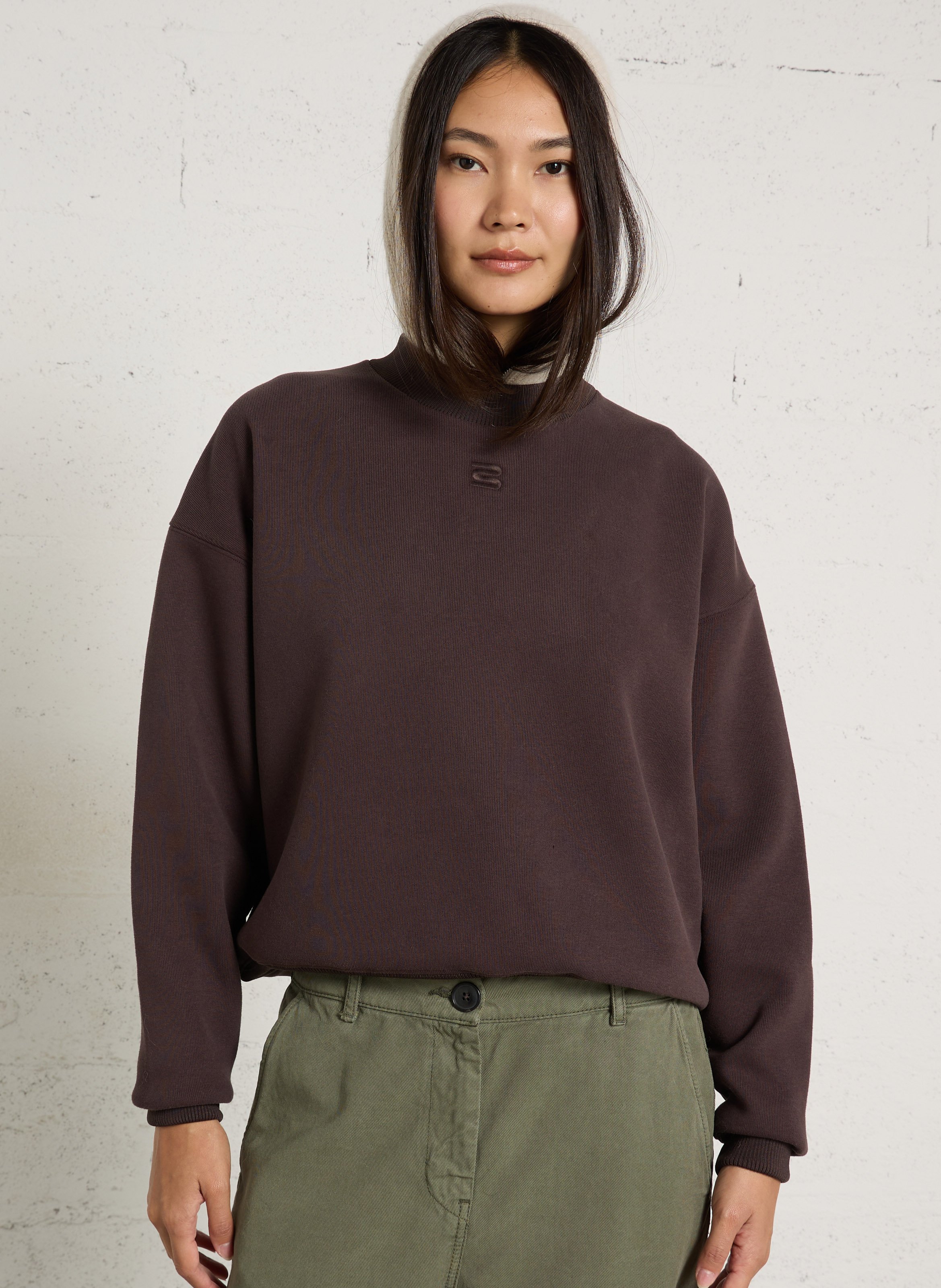 Loose-fit round-neck cotton blend sweater BELLEROSE