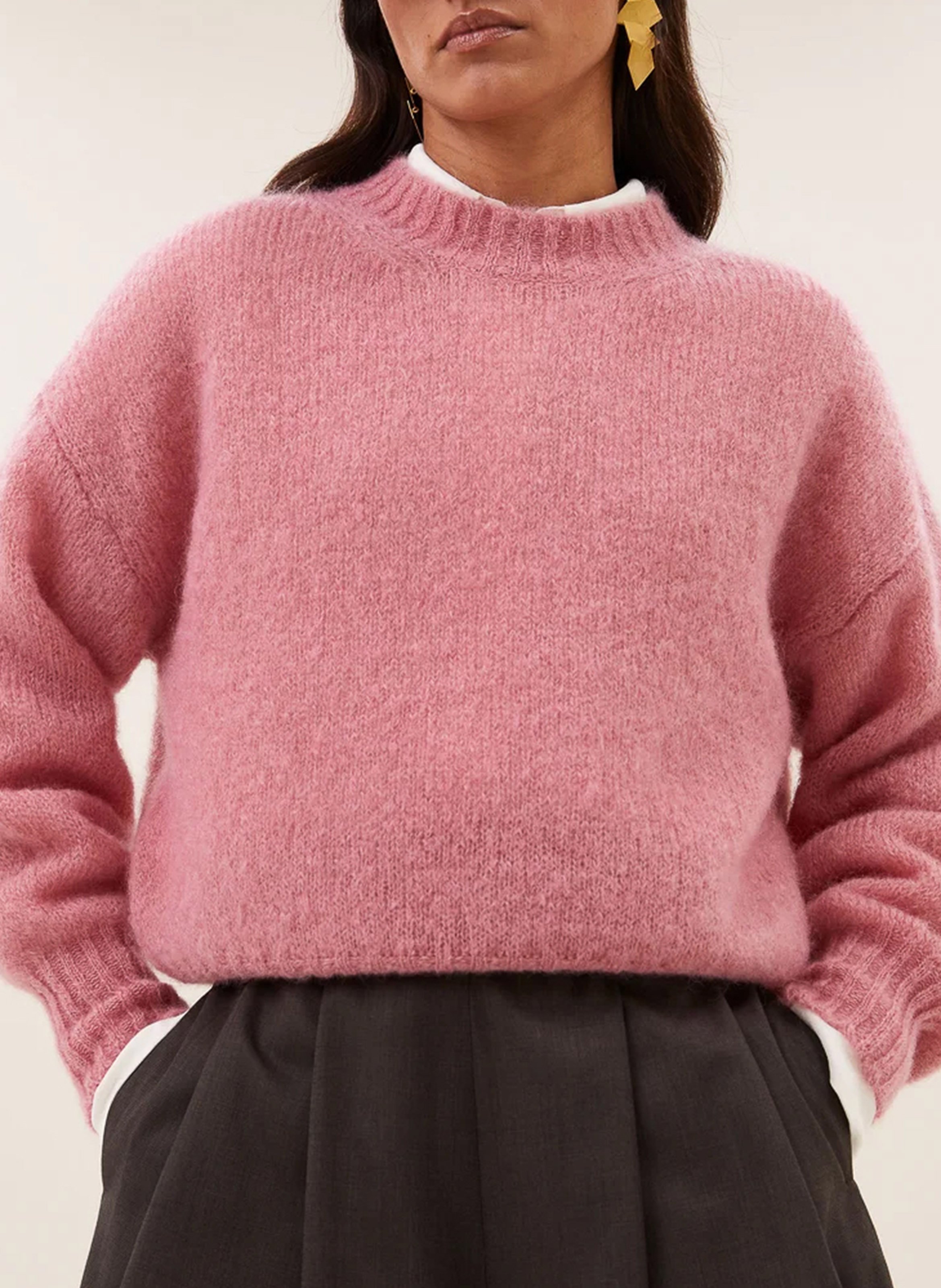 Pull oversize en laine mélangée | Gris BY BAR Femme