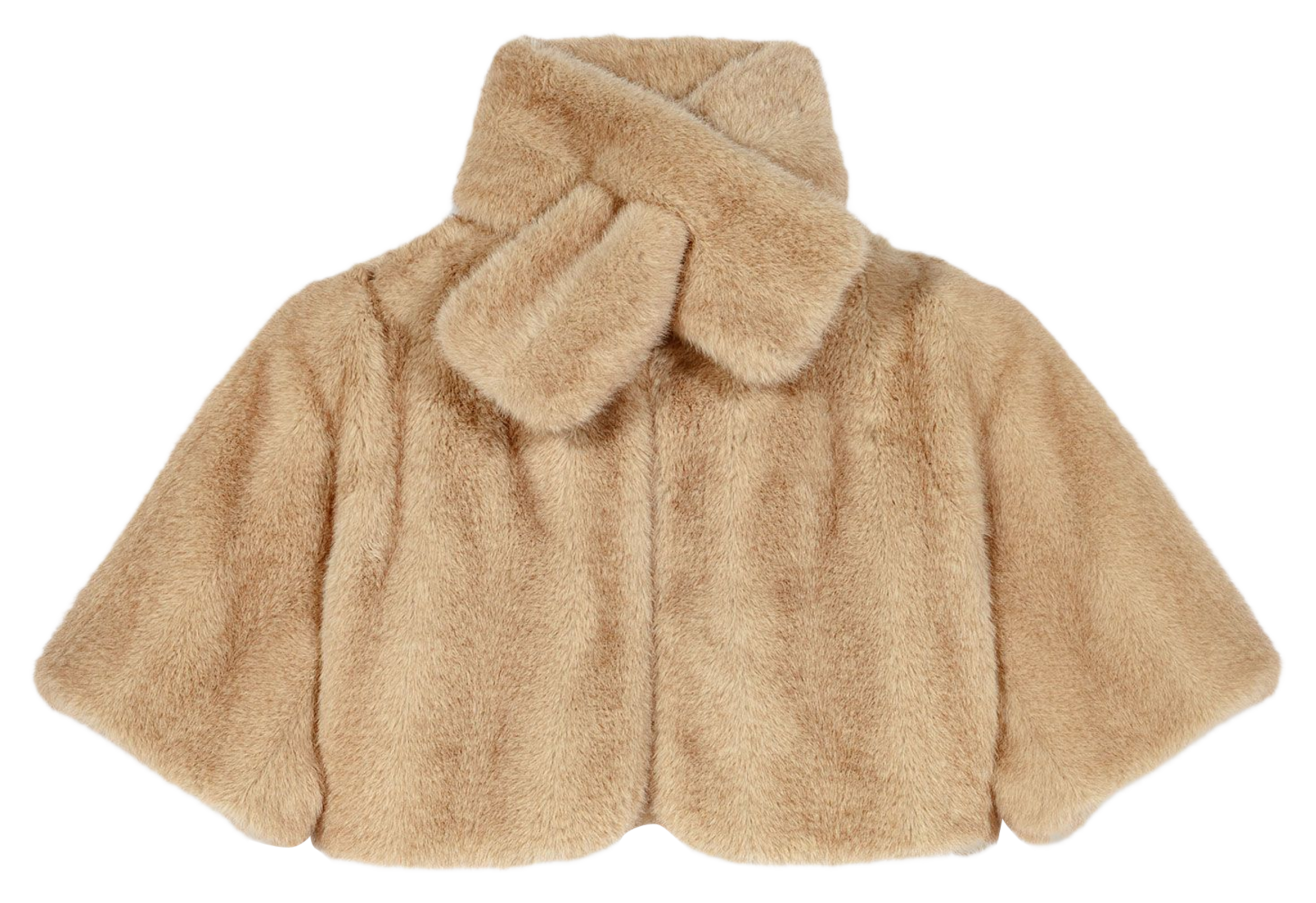 Korte, ruimvallende jas met faux fur-effect MAJE Beige