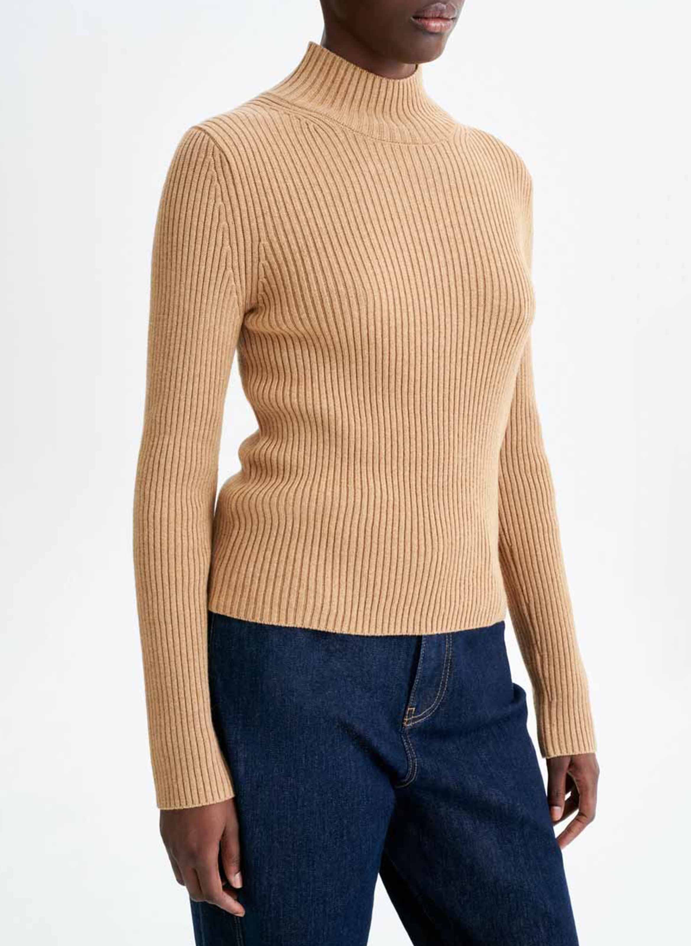 Pull col montant en maille côtelée | Marron VANESSA BRUNO Femme