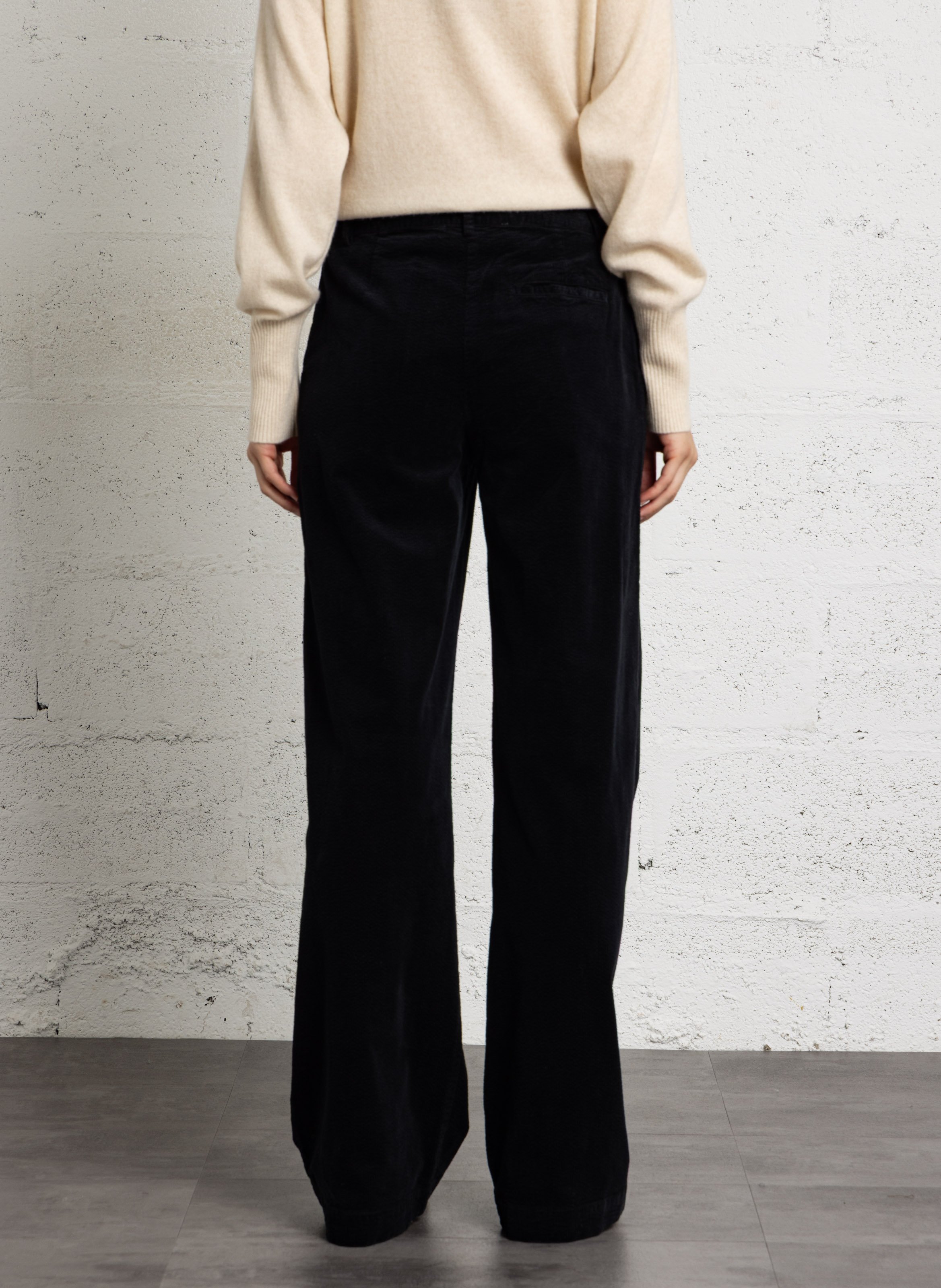 Pantalon évasé en coton mélangé NICE THINGS Noir