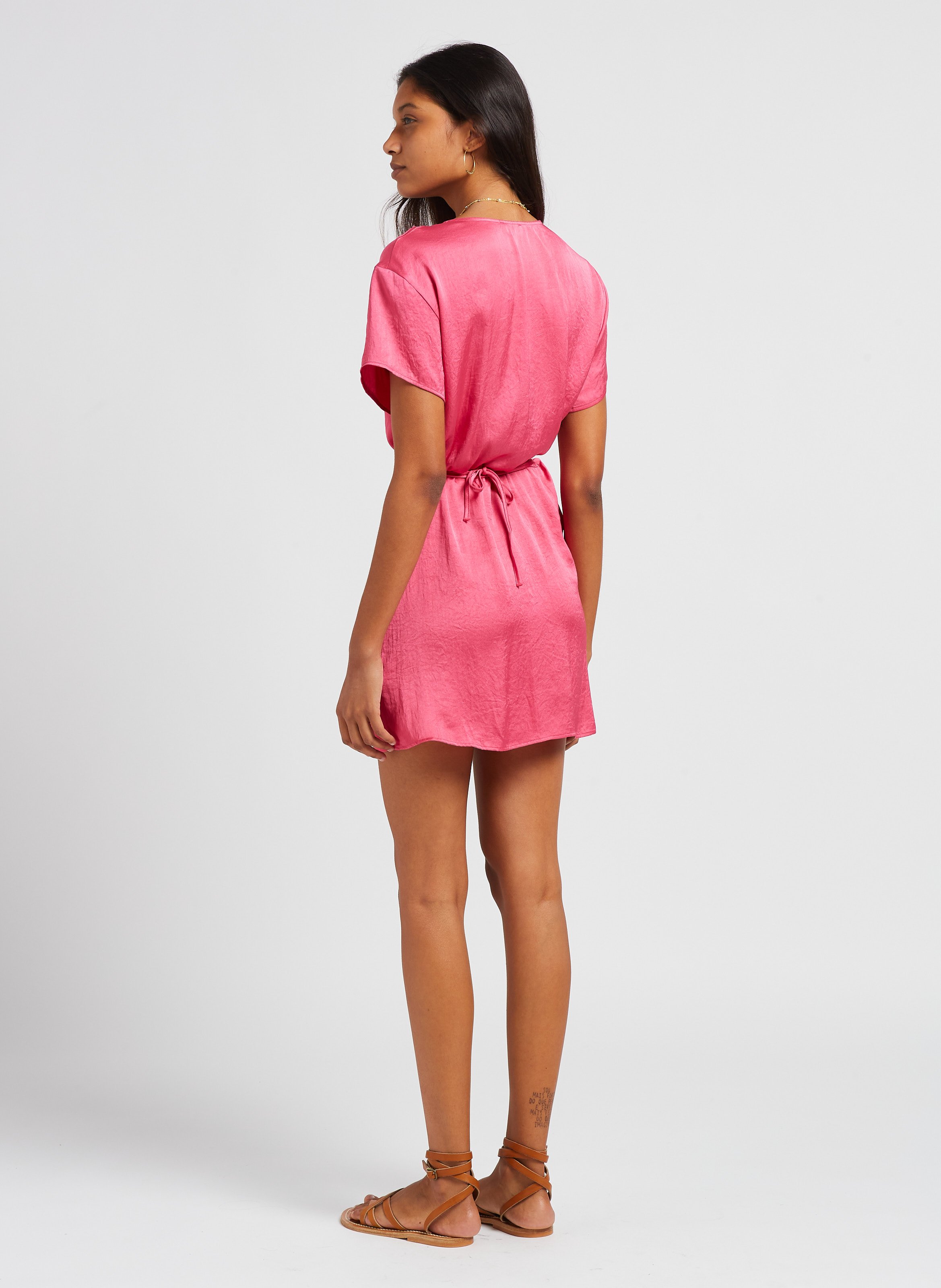 Short Wrap Dress Magenta American Vintage Women Place des Tendances