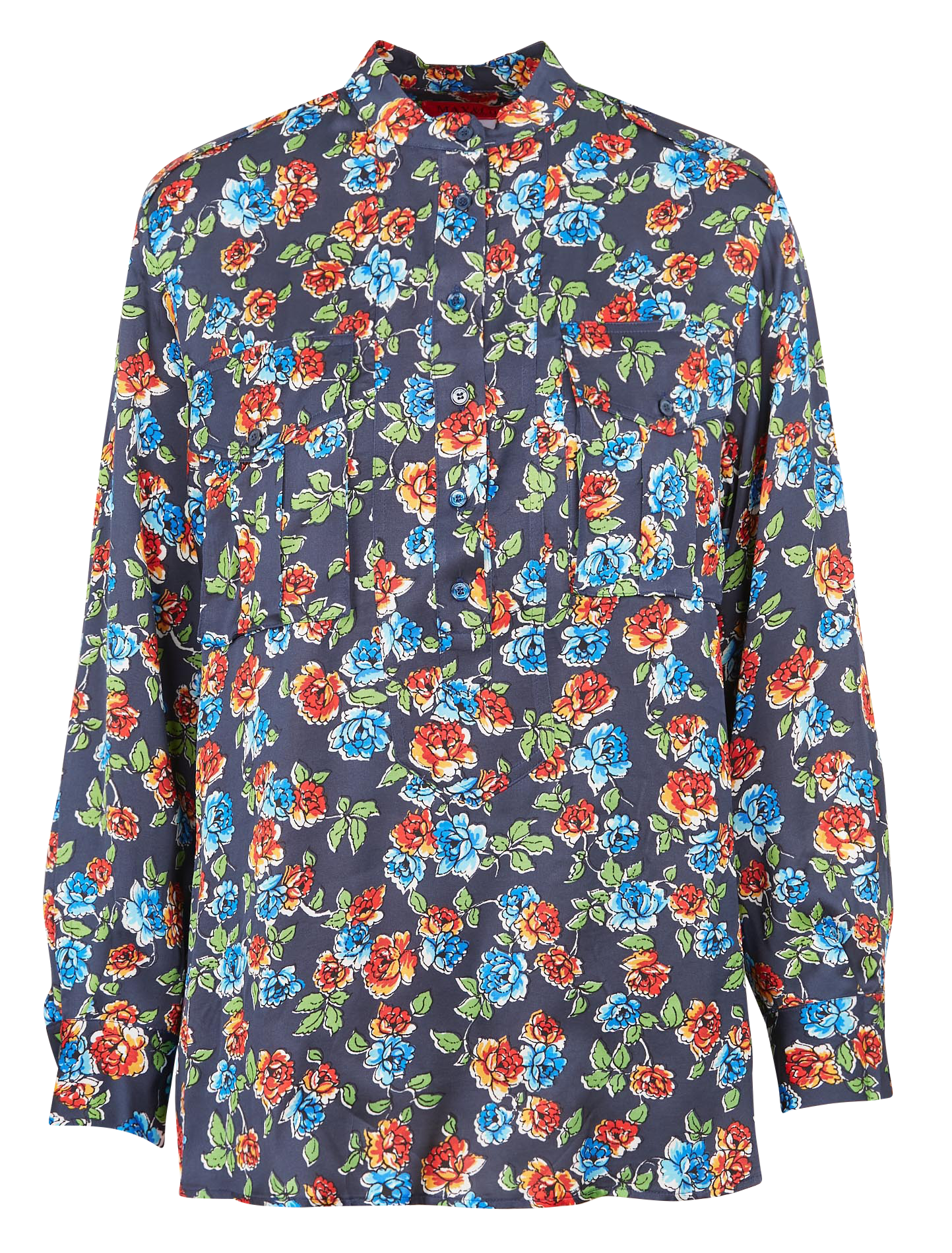 Fluid printed mandarin-collar shirt MAX&Co. Multicolored