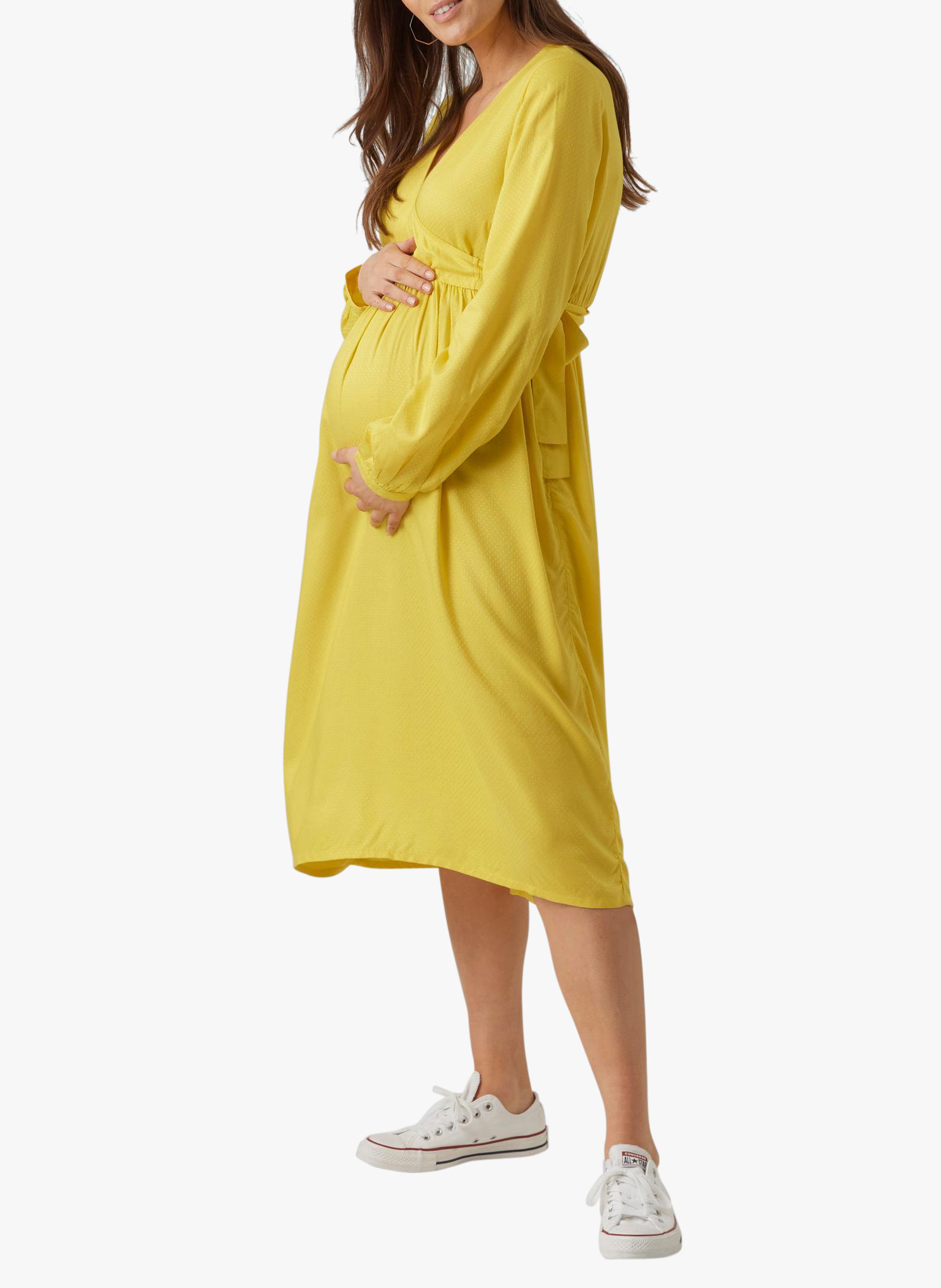 Midi wrap dress MAMALICIOUS Yellow