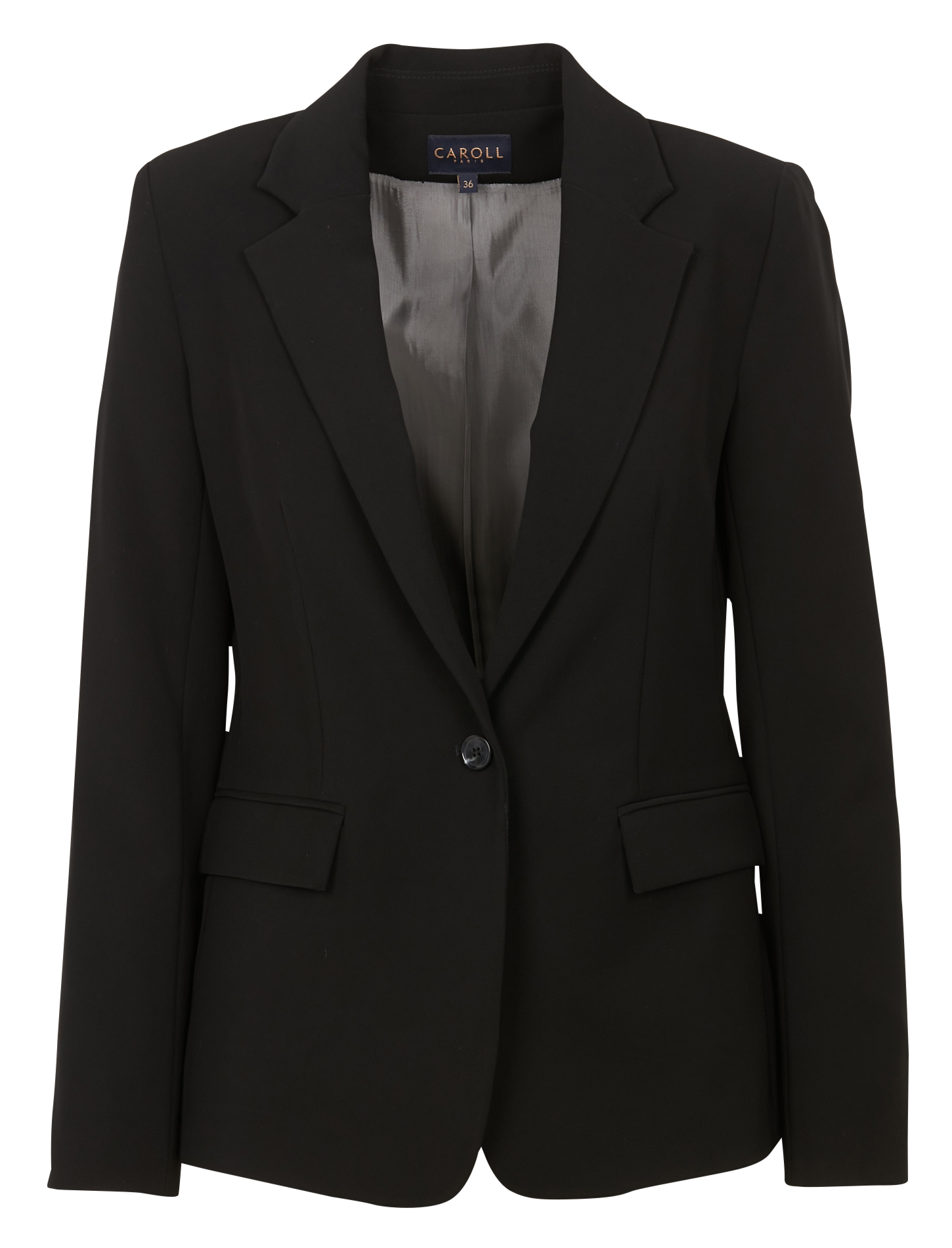 Fitted jacket with tailored collar CAROLL Black