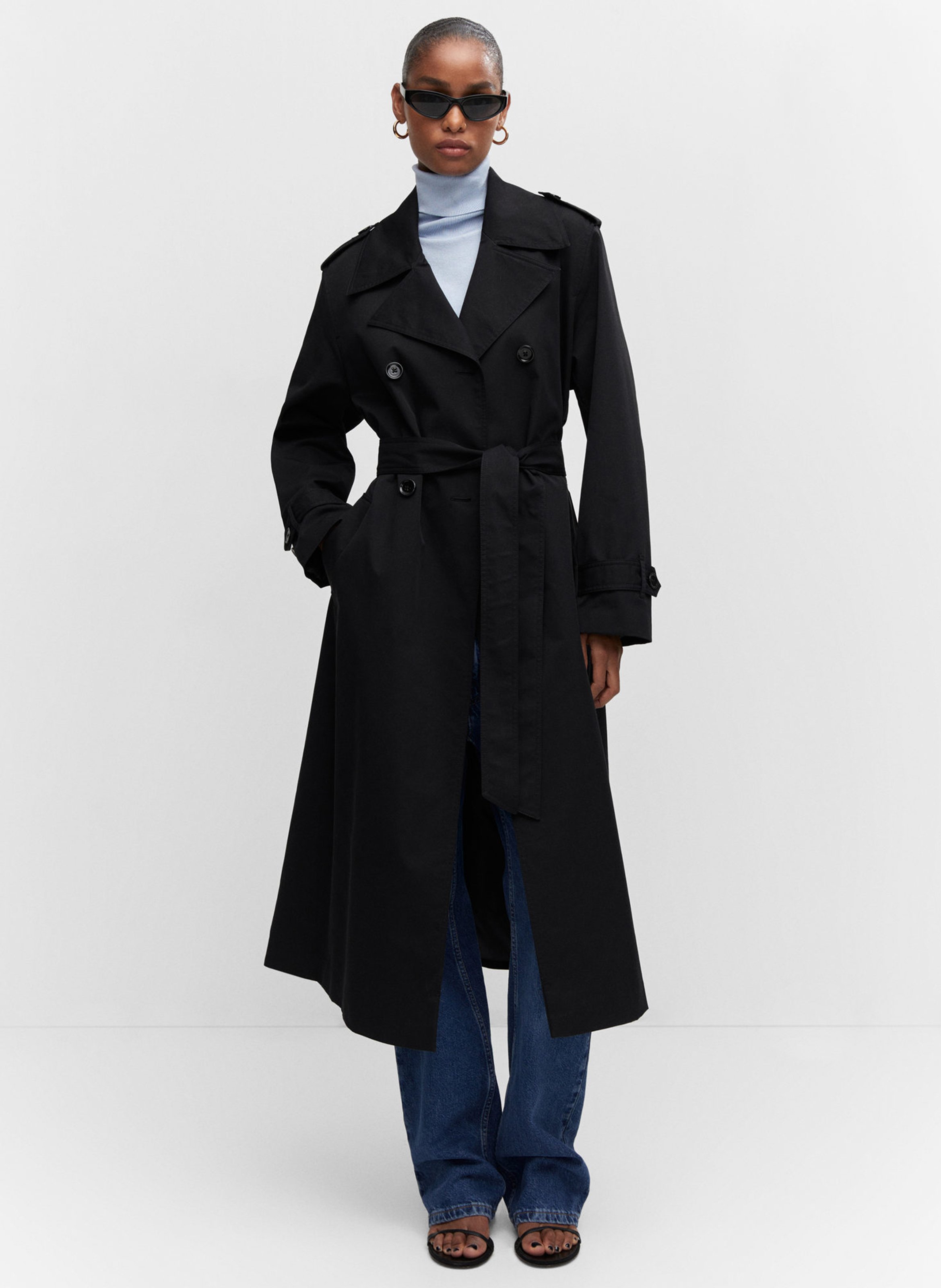 Mango manteau noir femme hot sale