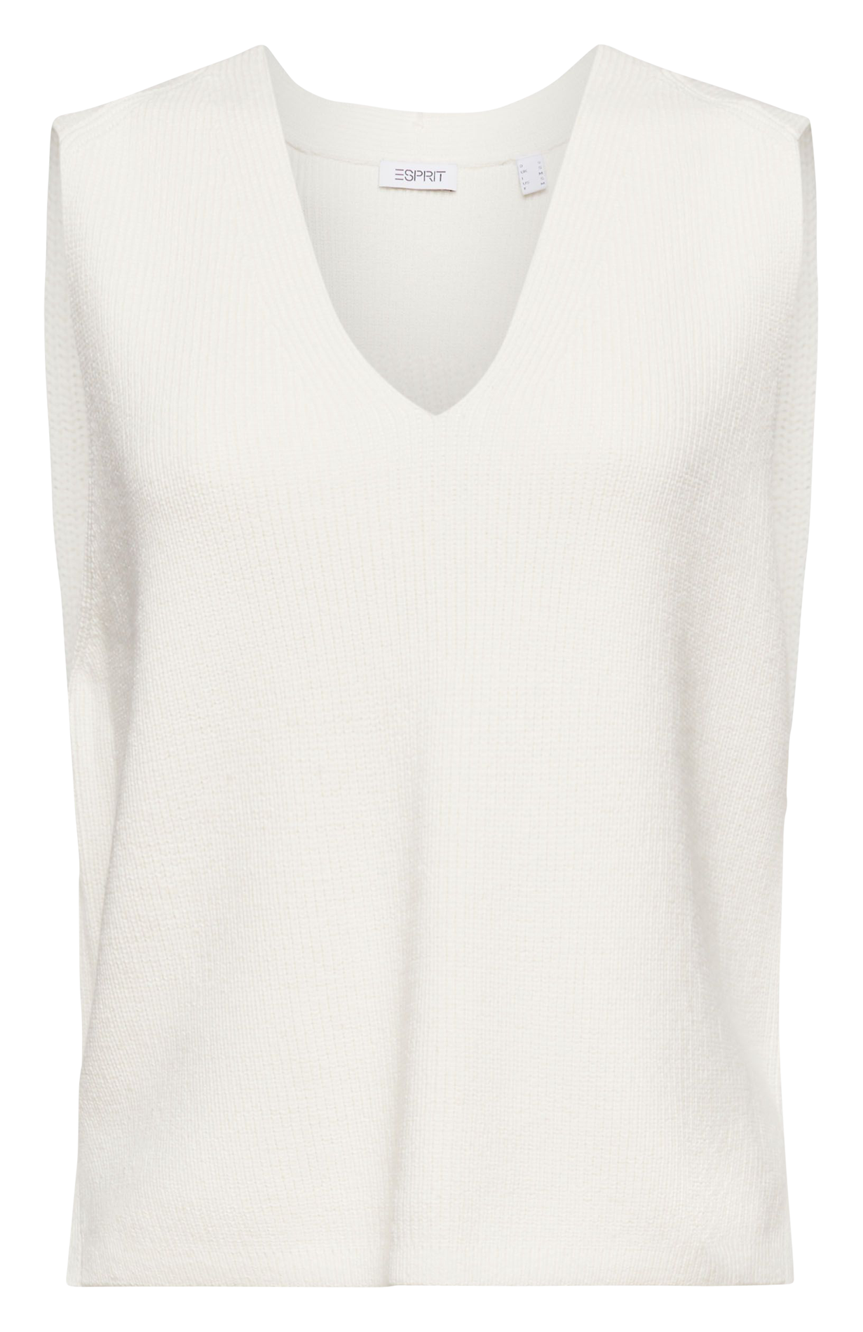 Sleeveless cotton V-neck sweater ESPRIT Grey