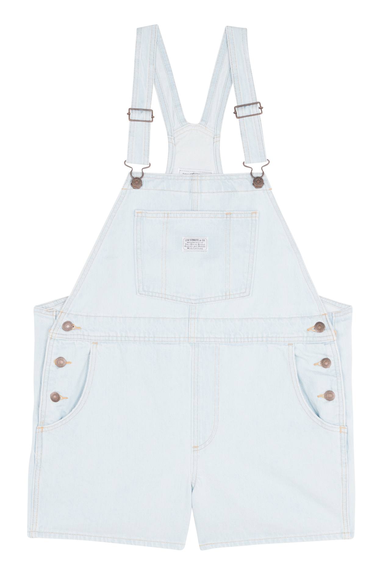 Salopette droite courte en coton LEVI'S Bleu