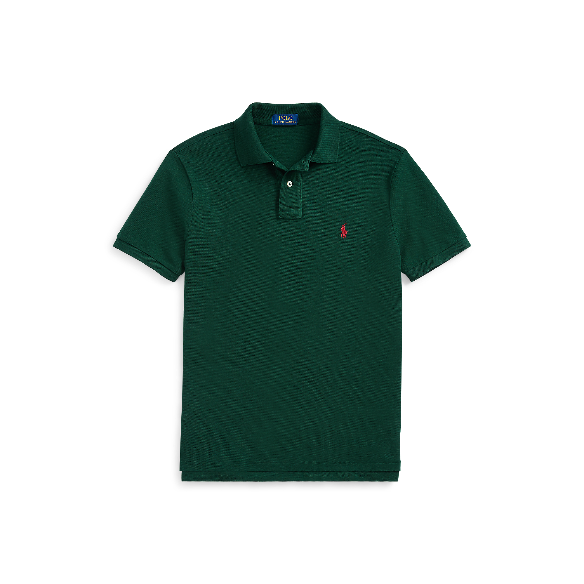 Getailleerde katoenen polo met korte mouwen POLO RALPH LAUREN Groen