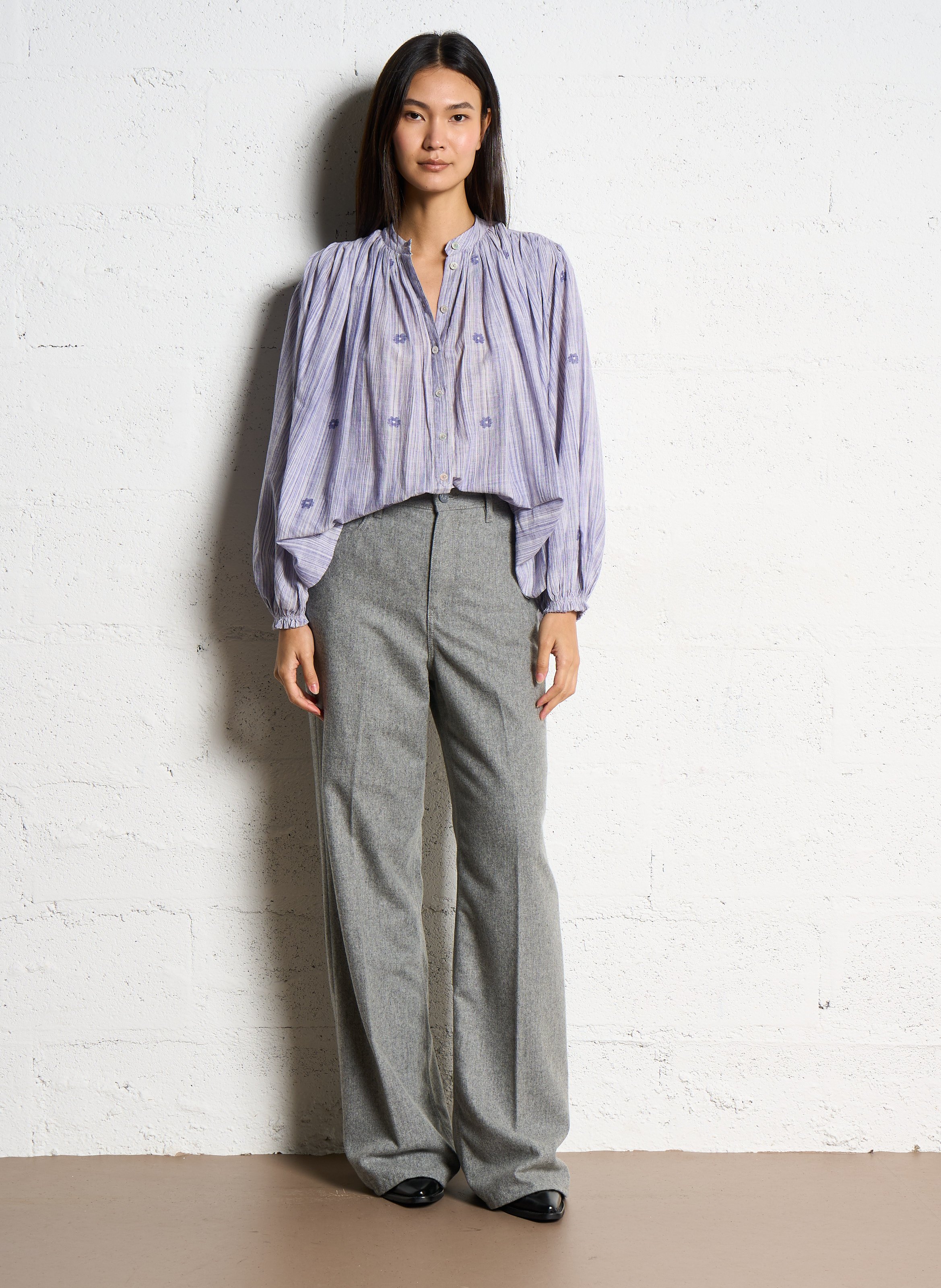 Declic - Weite Hose aus Wollmix LAURENCE BRAS Grau