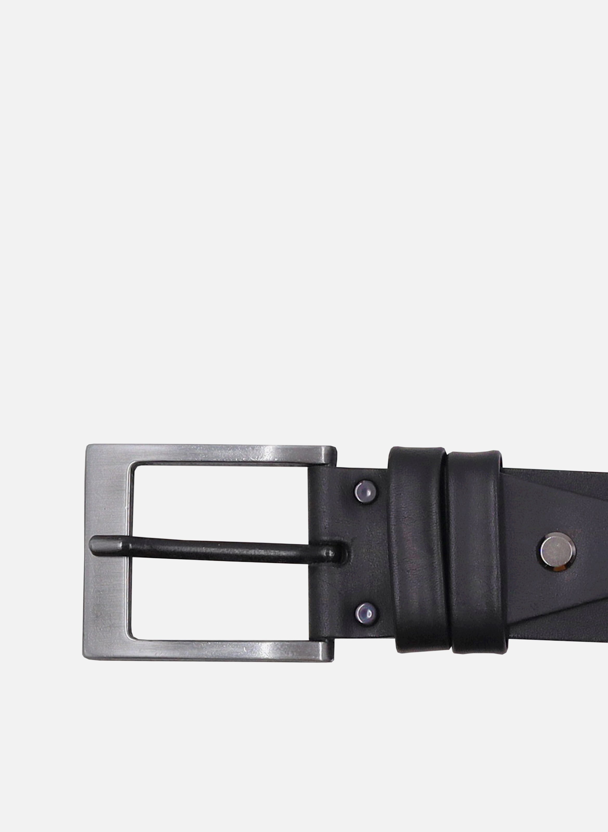 Smooth leather casual belt JULES & JENN Black