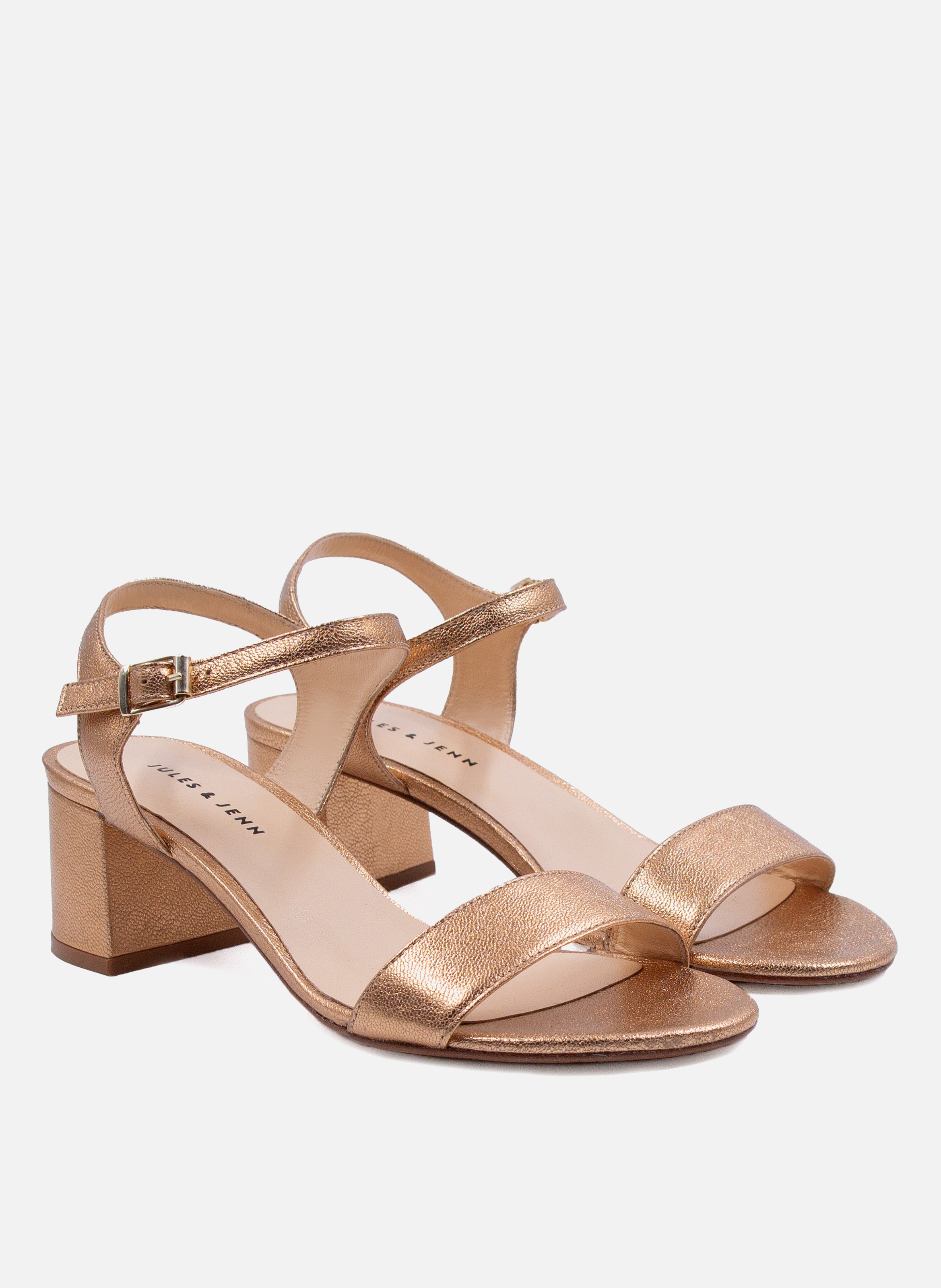 Medium heel metallic sandals JULES & JENN Pink