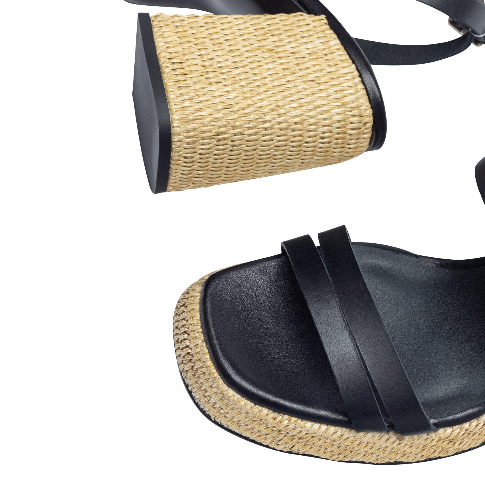 Sandales à talon en cuir CASTANER Noir