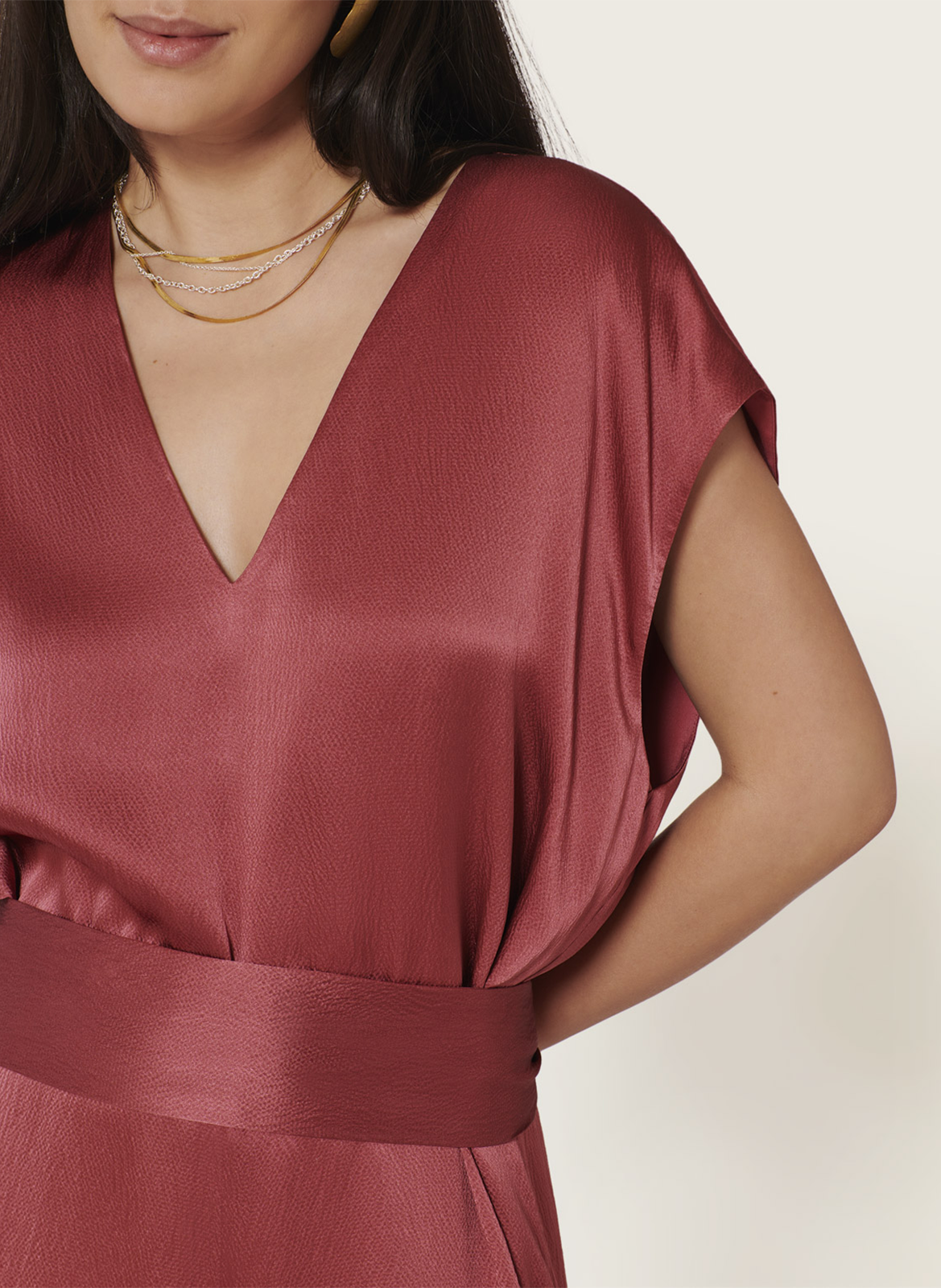 Zijden jumpsuit met wijde broek KARMA KOMA Roze