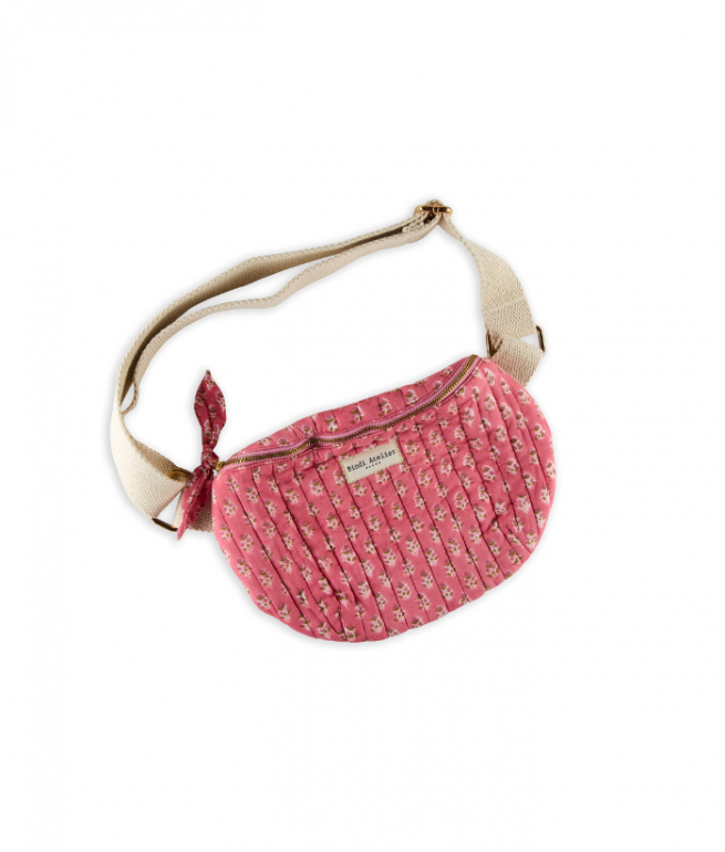 Printed canvas waist bag BINDI ATELIER Pink