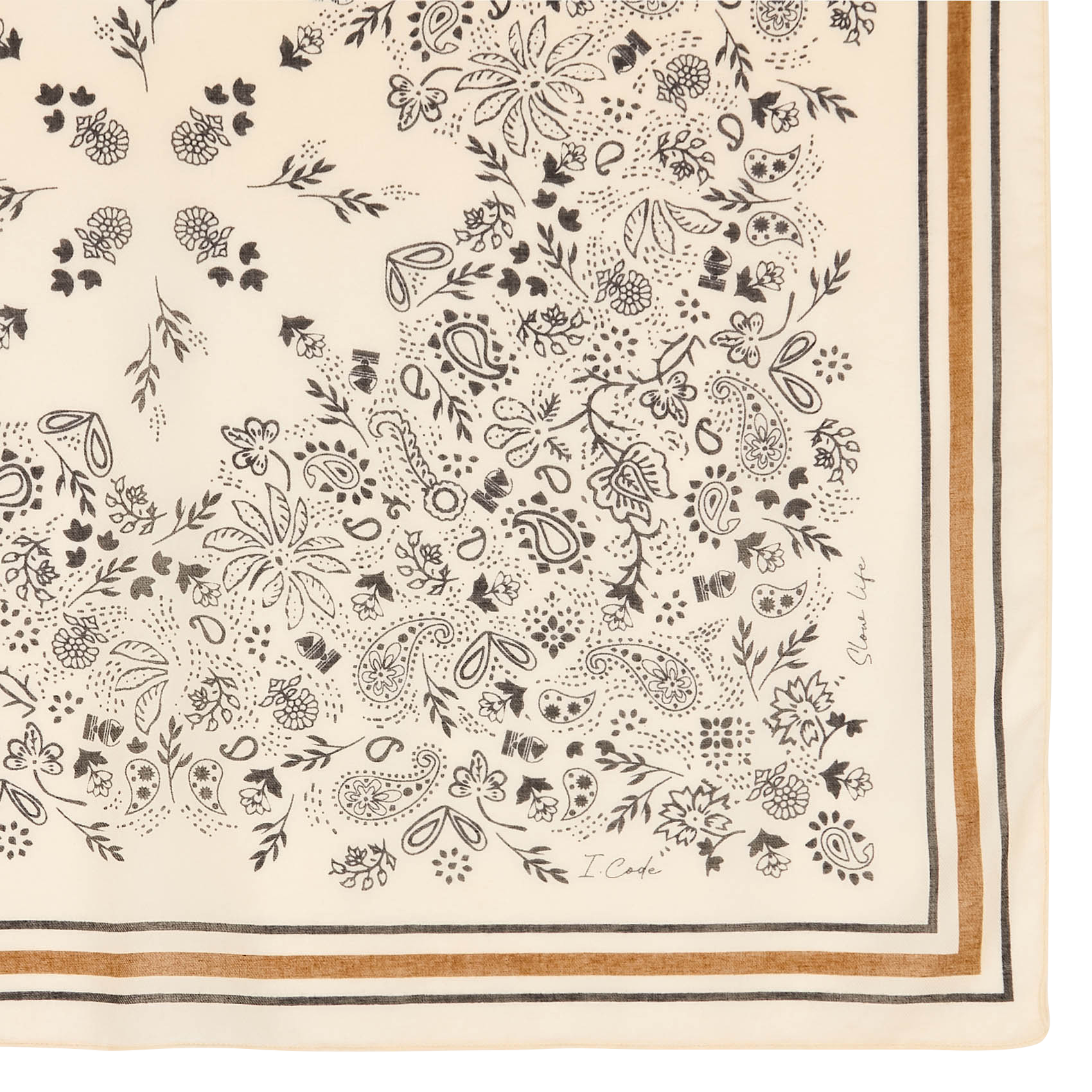 Foulard carré imprimé I CODE Blanc