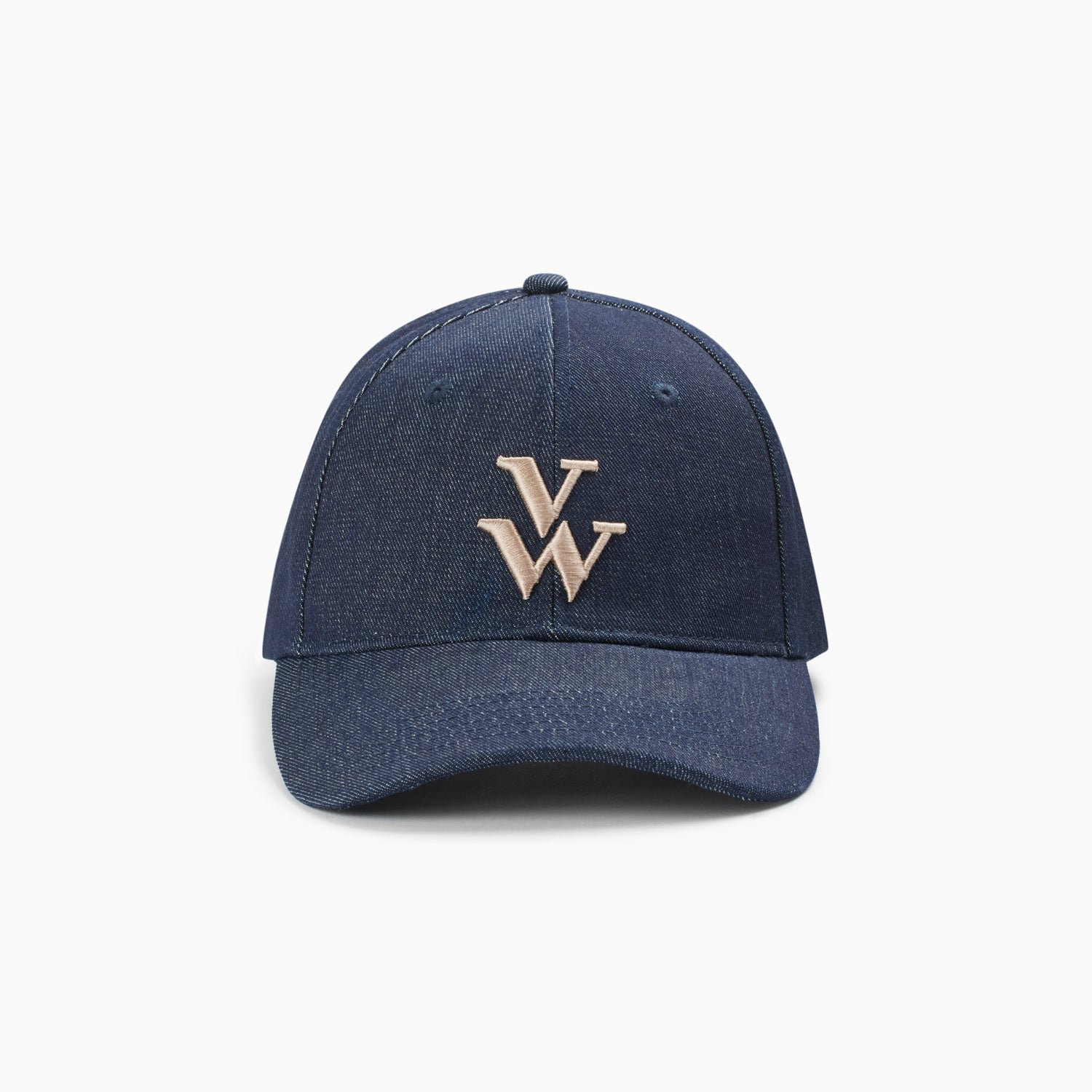 Leopard canvas cap with embroidered logo VANESSA WU Blue