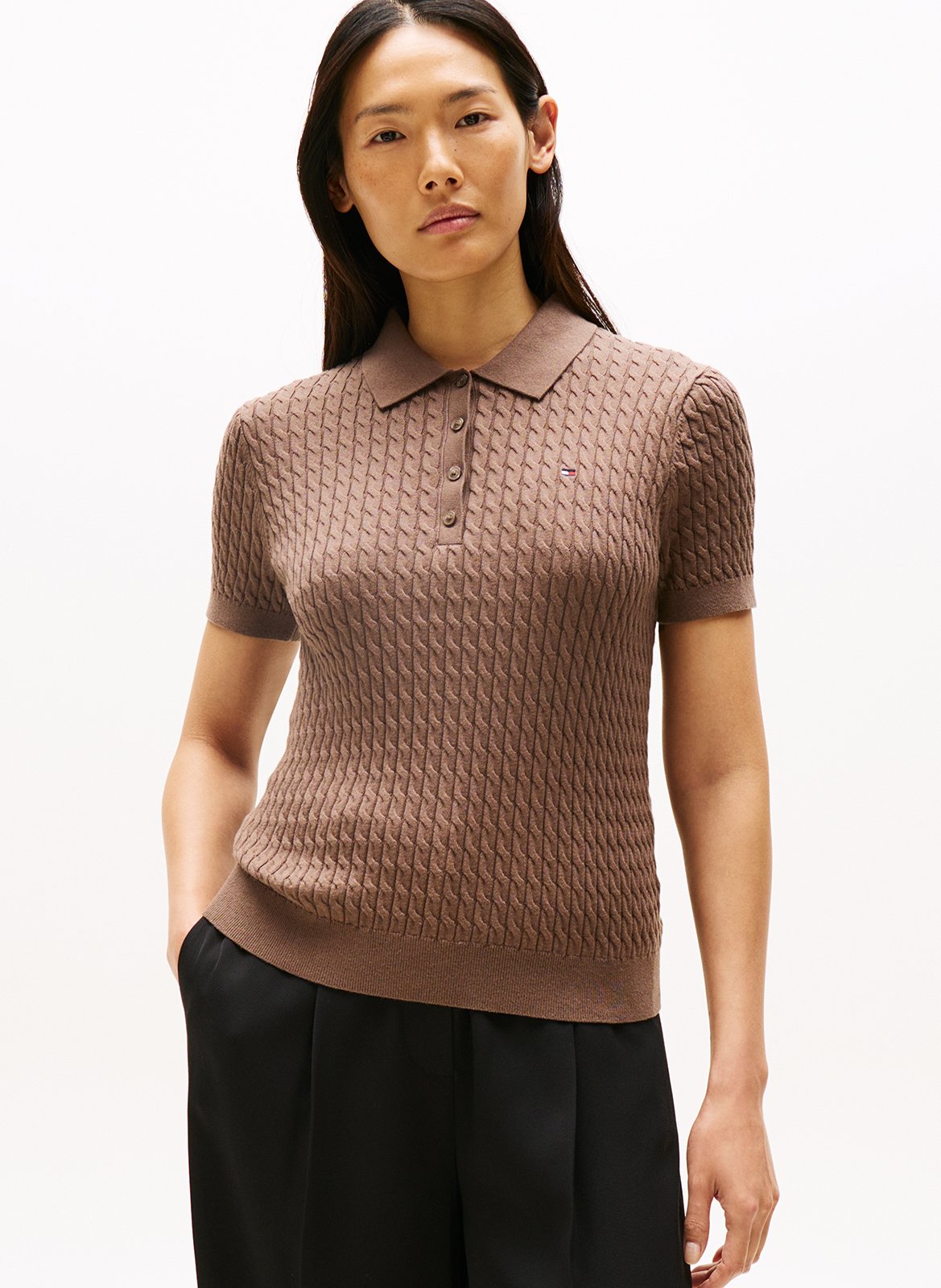 Cotton polo TOMMY HILFIGER Brown