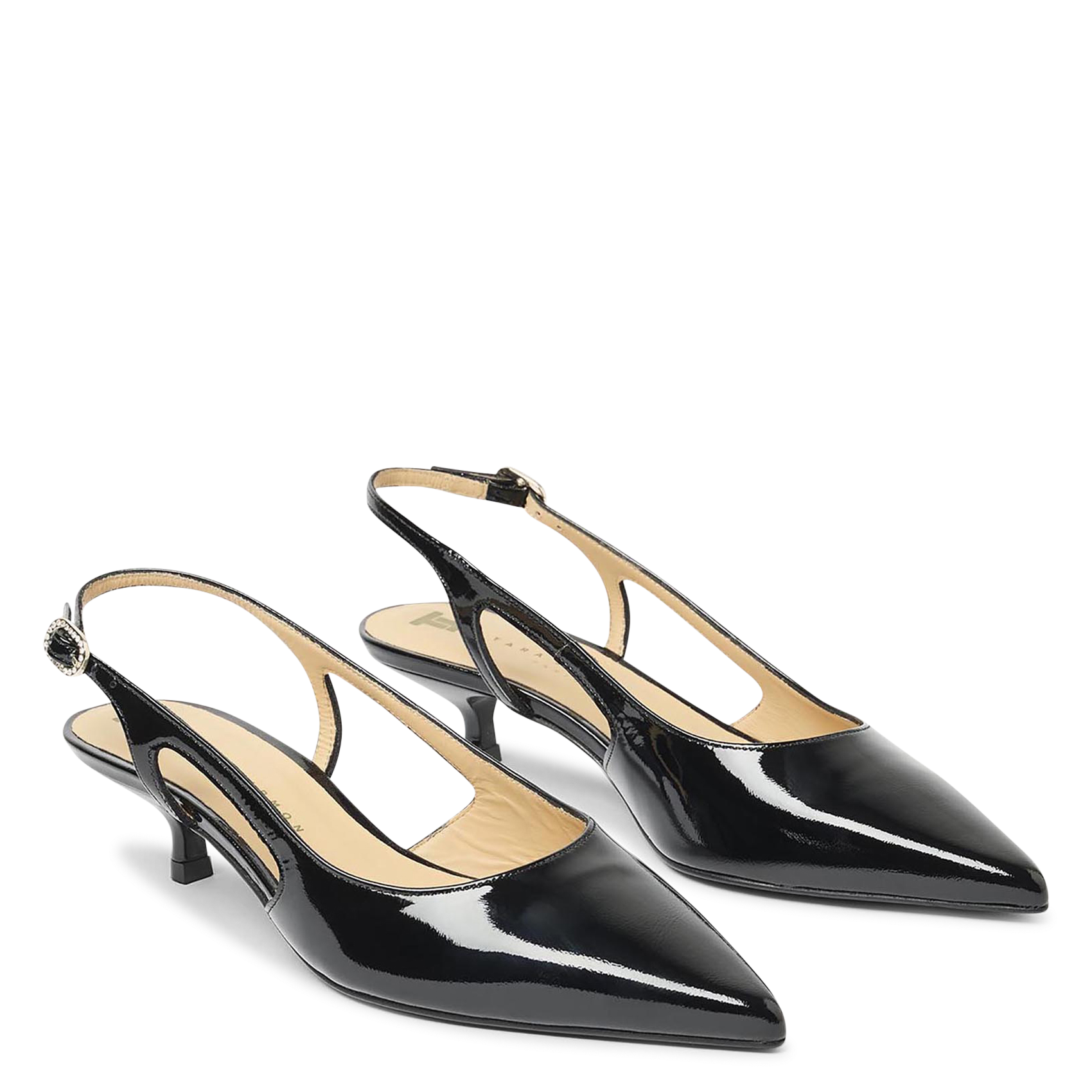 Lakleren mocassins met open achterkant TARA JARMON Zwart