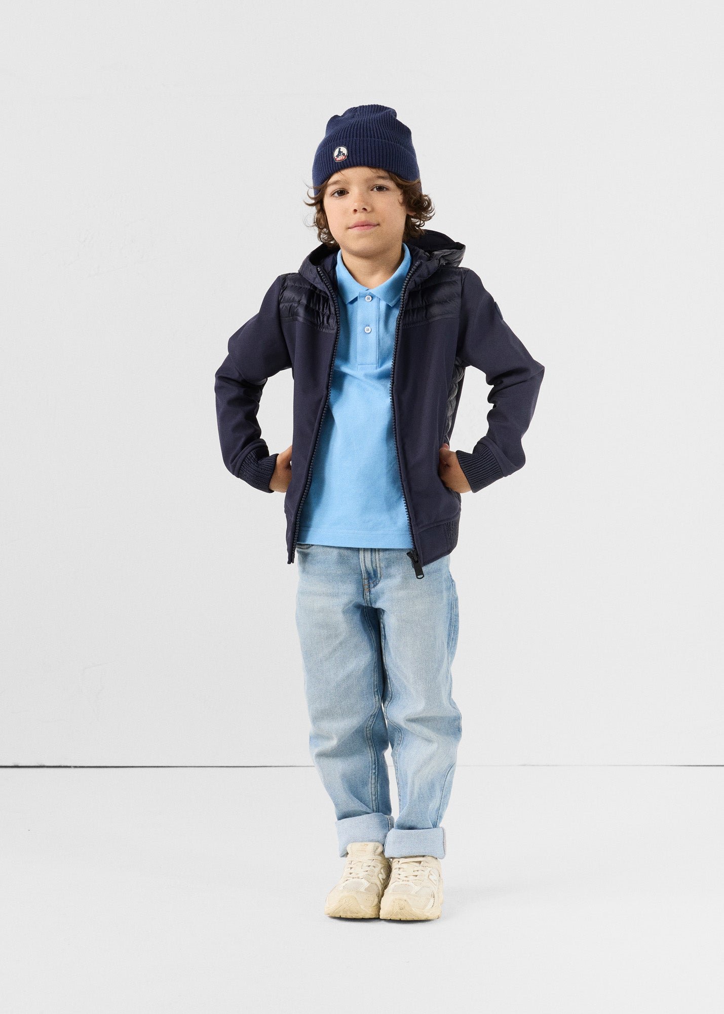 Child's two-tone softshell Salto 2.0 puffer jacket JOTT Blue