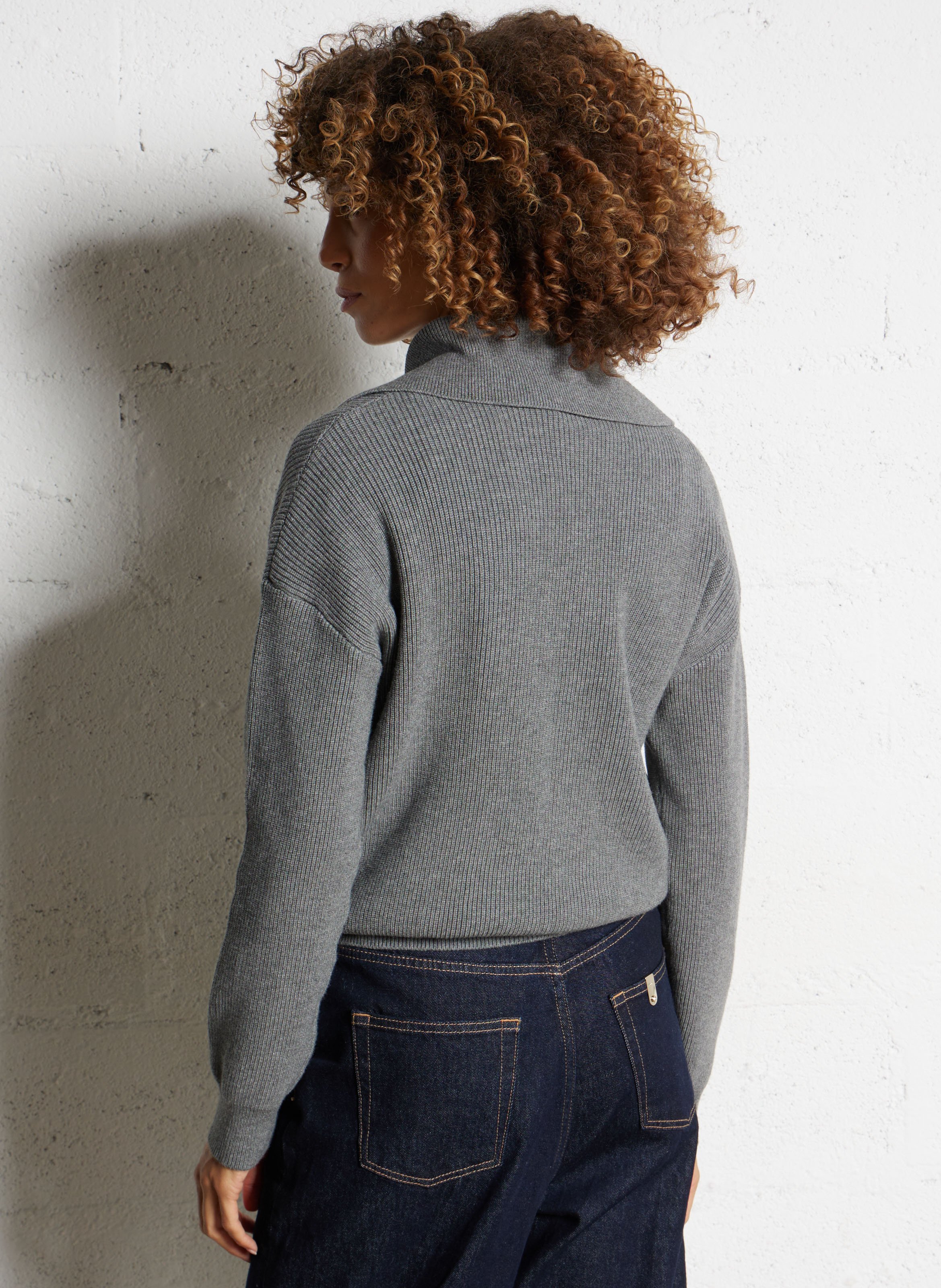 Pull maxi col  LIU JO Gris