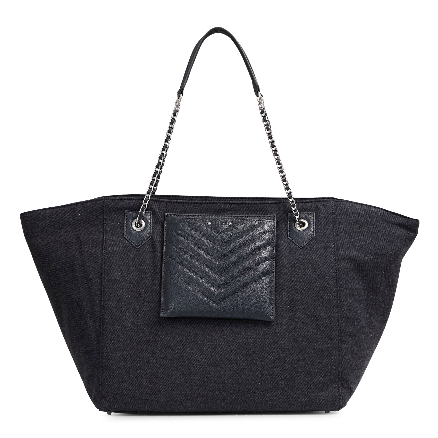 Mixed zip tote bag IKKS Blue