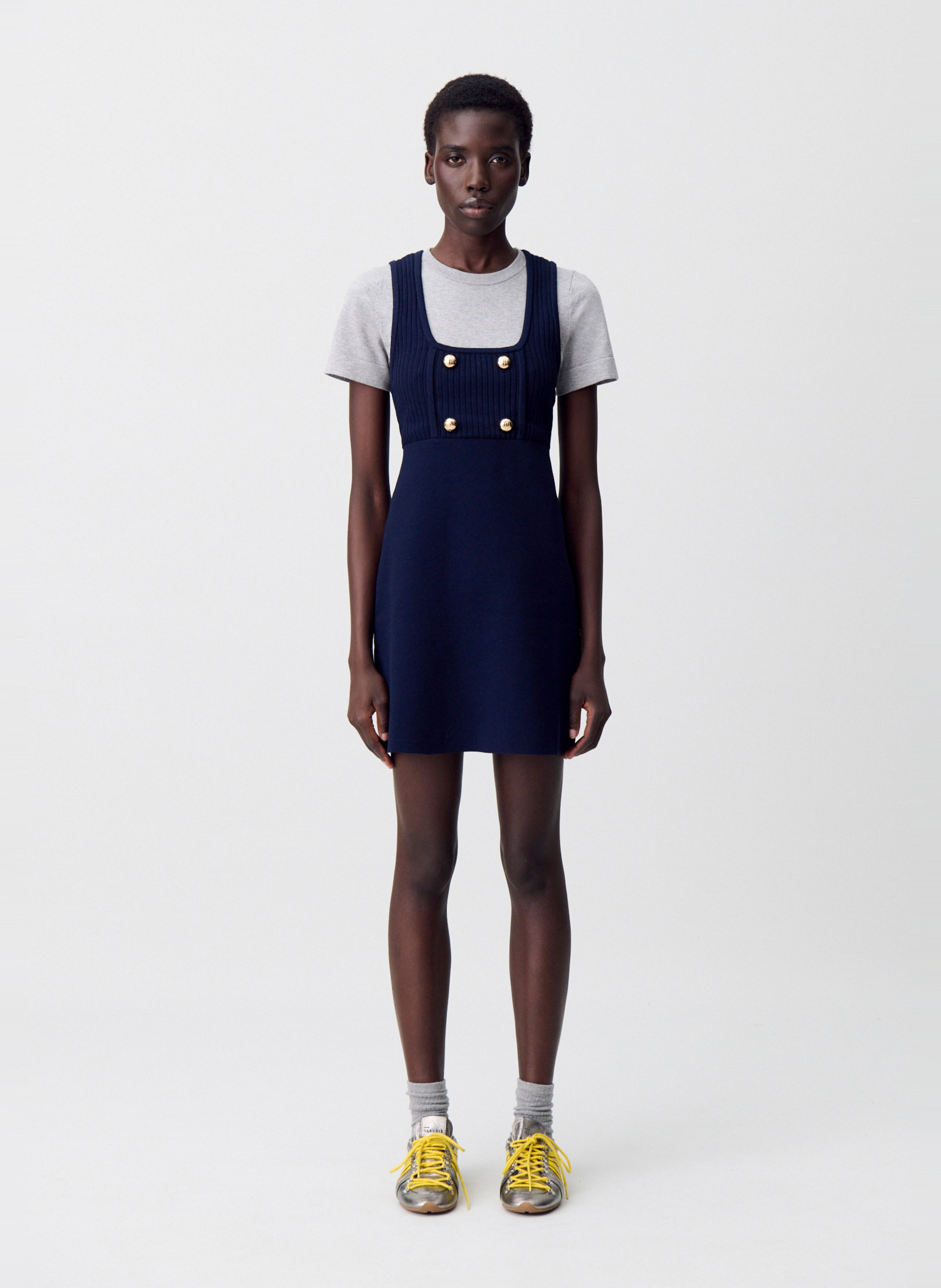 Robe courte col rond en maille CLAUDIE PIERLOT Multicolore