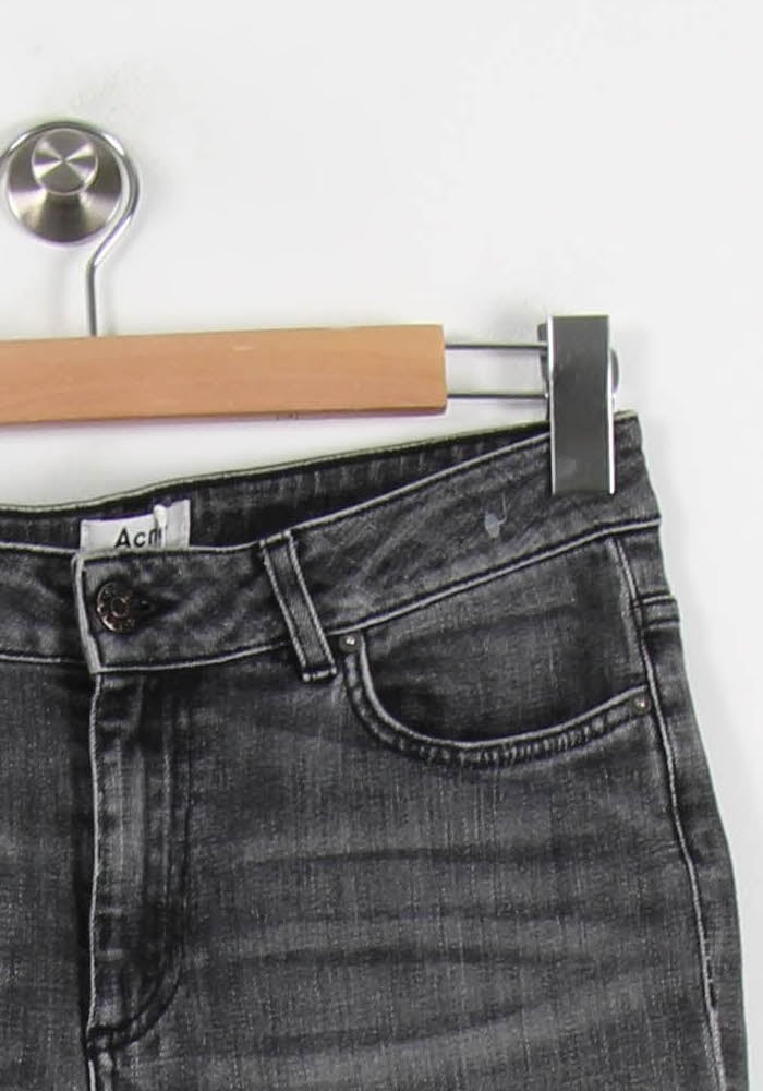 Cropped slim jeans with studs ACNE STUDIOS - Seconde Main Grey