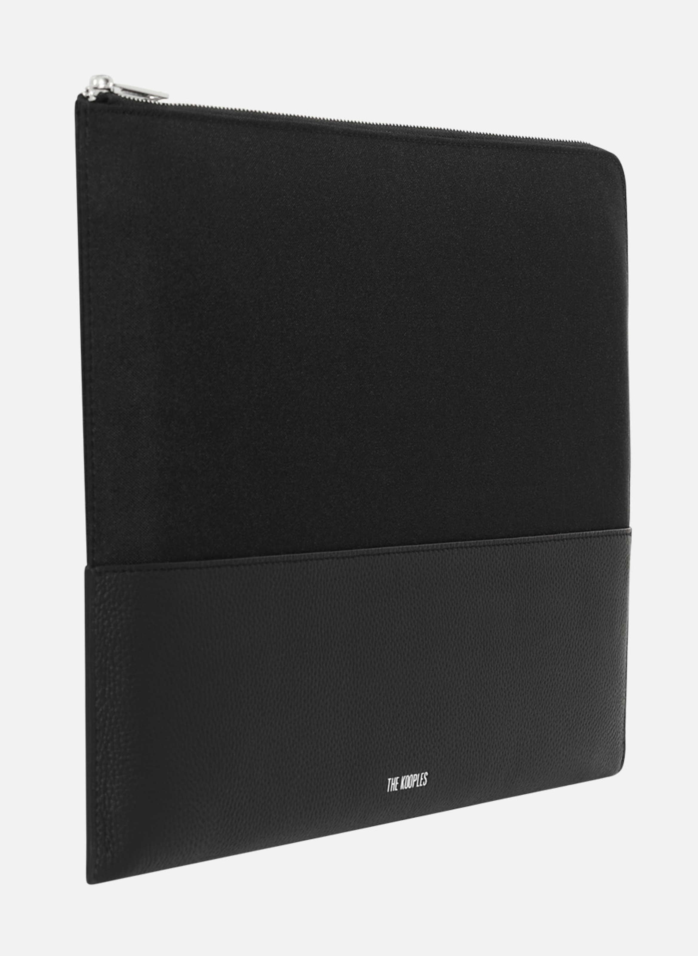 Canvas and grained leather laptop sleeve THE KOOPLES Black