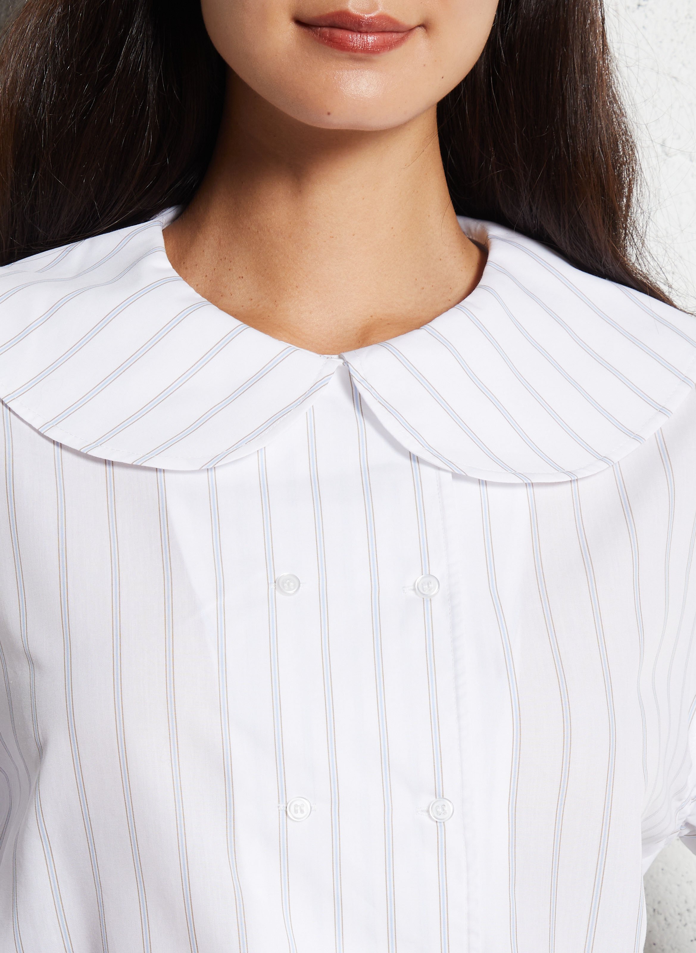 Chemise oversize en coton mélangé THE TINY BIG SISTER Blanc