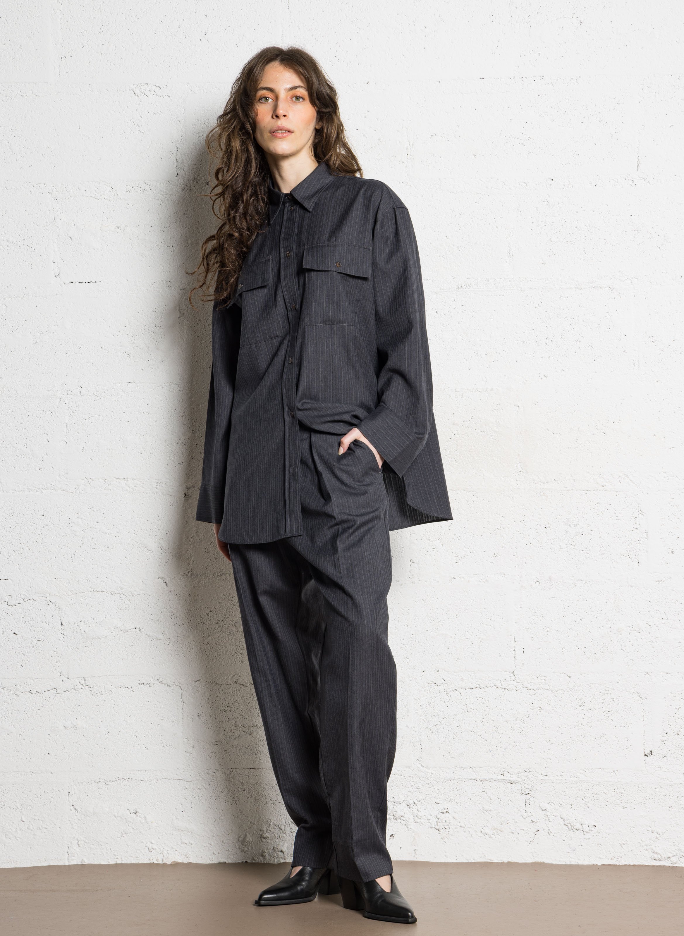 Gestreiftes Hemd aus Wolle und Baumwollmischung SOEUR Mehrfarbig