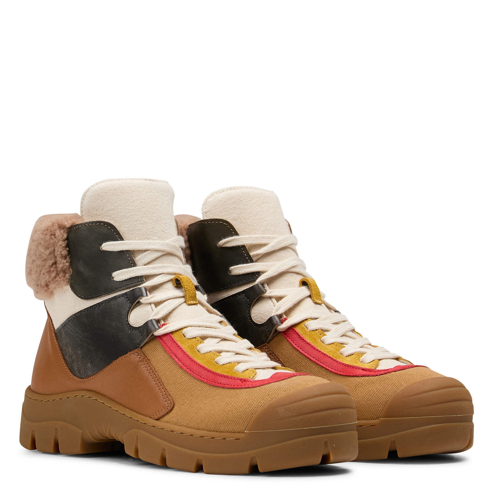 Laarzen van twee materialen ACOTE Bruin