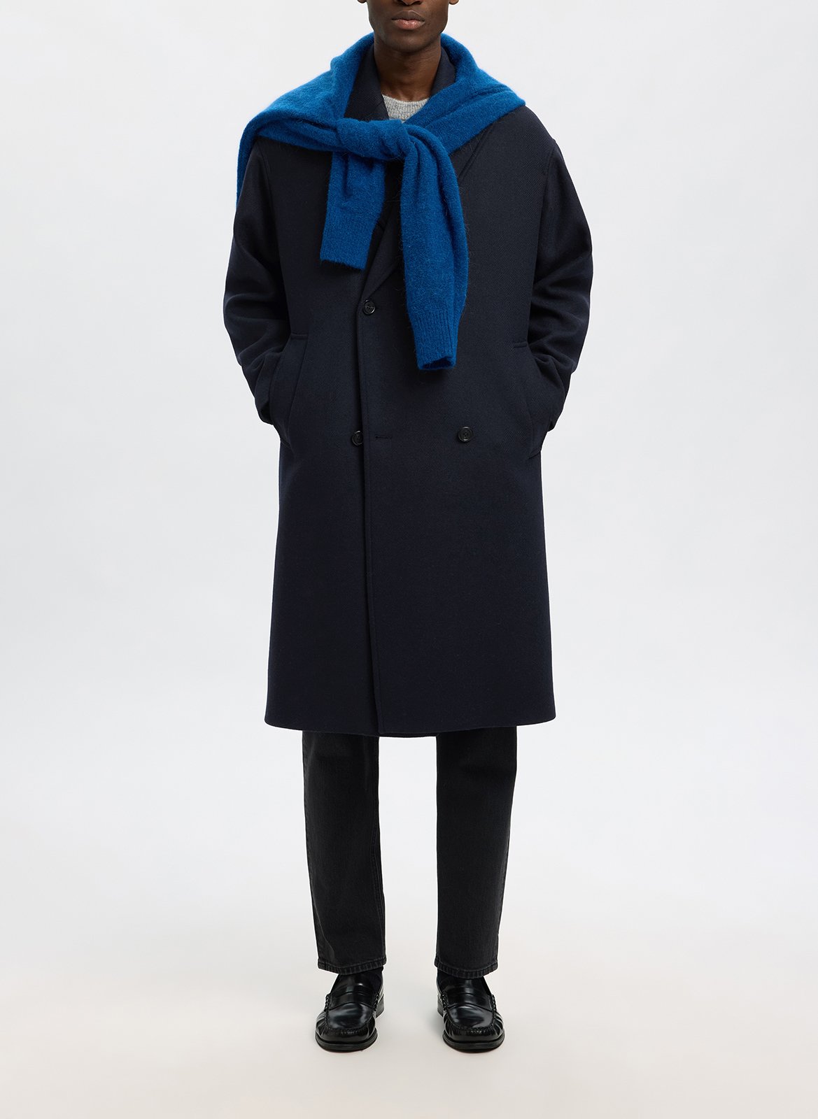 Manteeau en laine recyclée col tailleur SELECTED