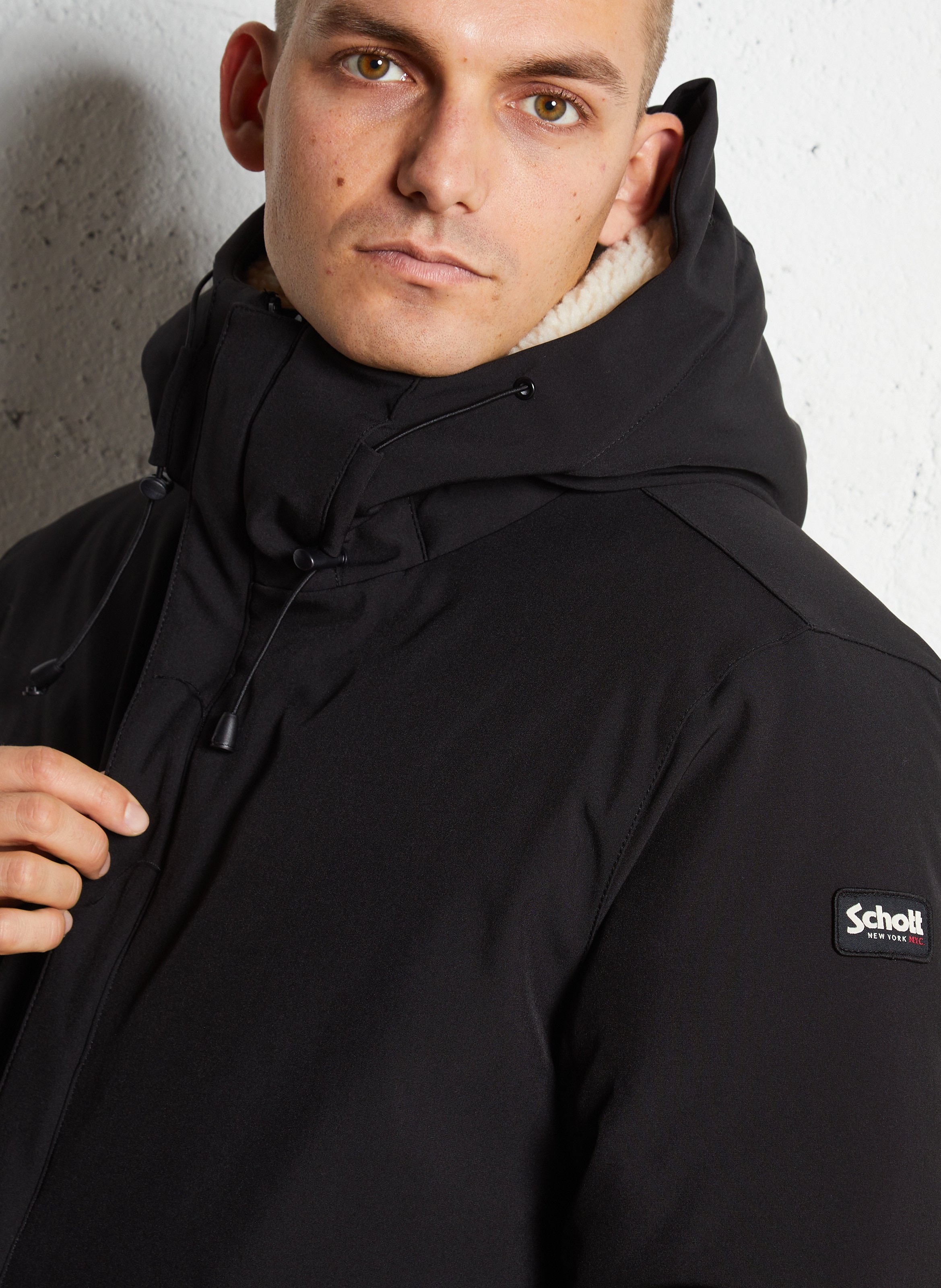Manteau col montant SCHOTT Noir