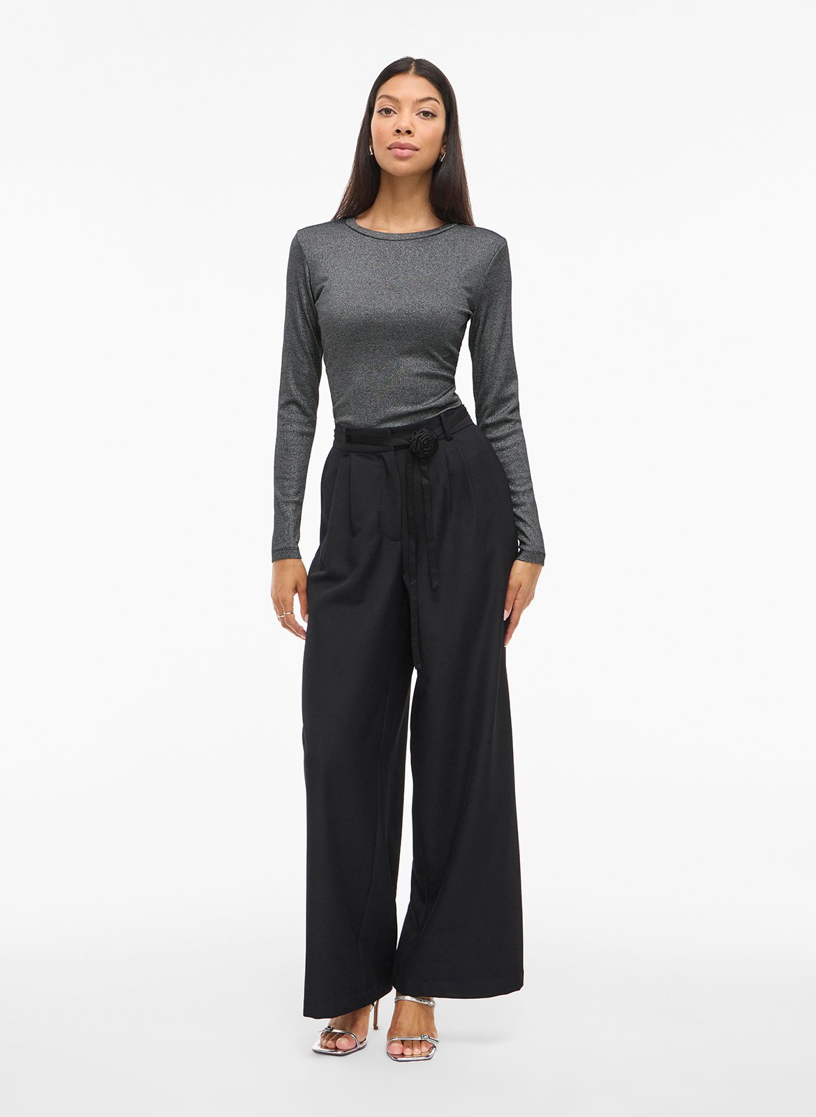 Tee-shirt col rond VILA Noir