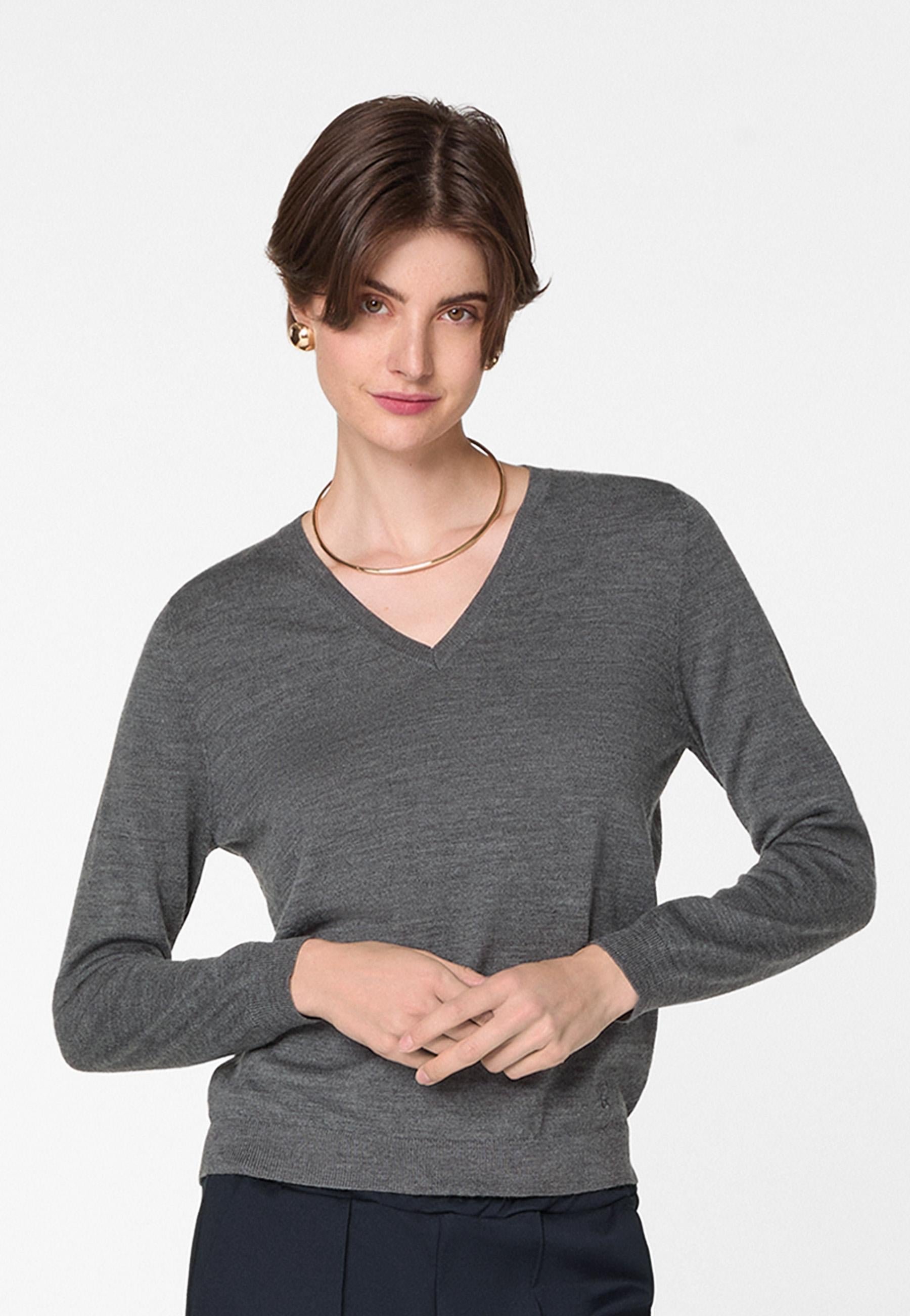 Bunelle wool V-neck sweater RODIER Grey