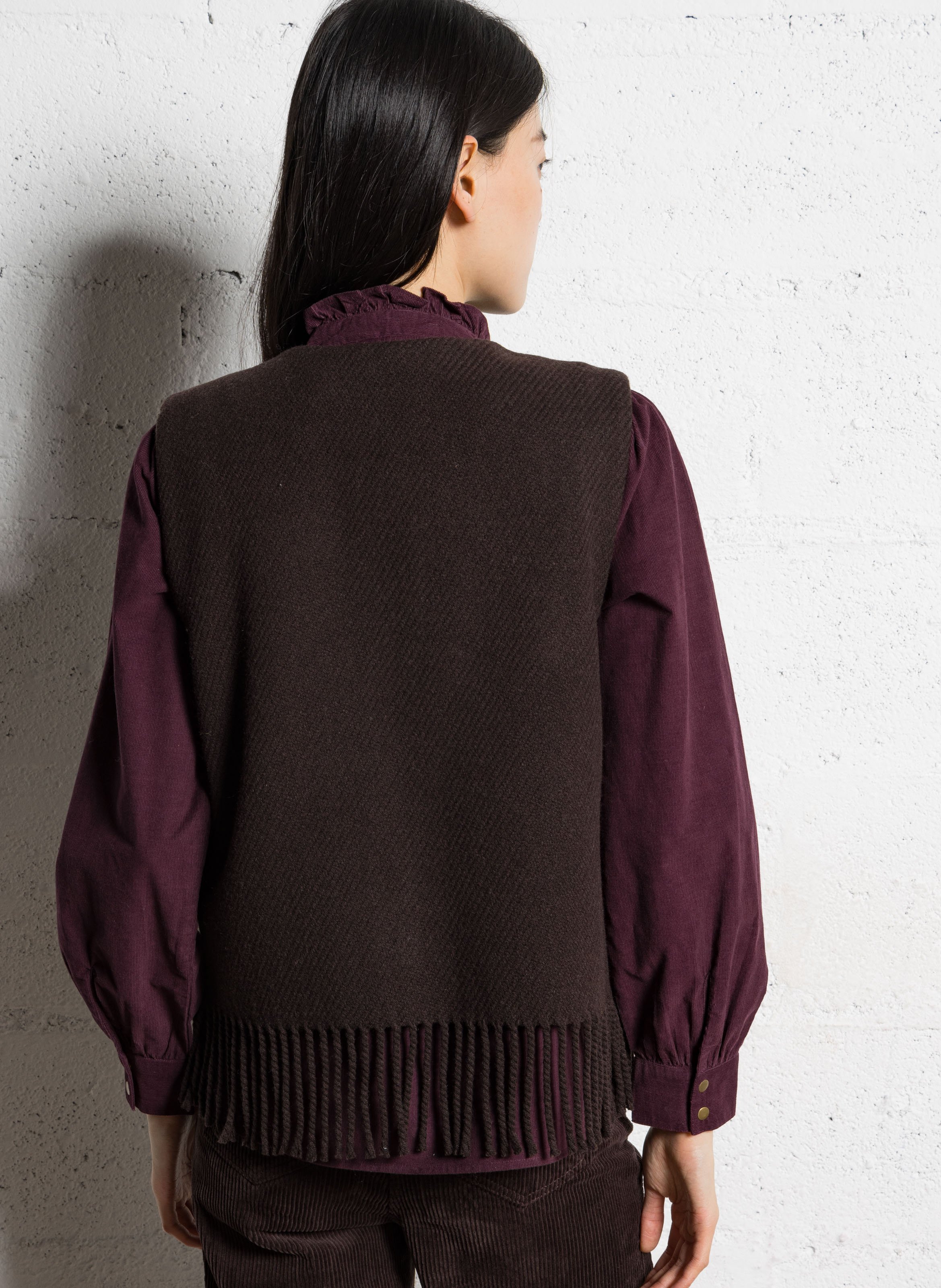 Veste ample en laine mélangée MAISON 123 Marron