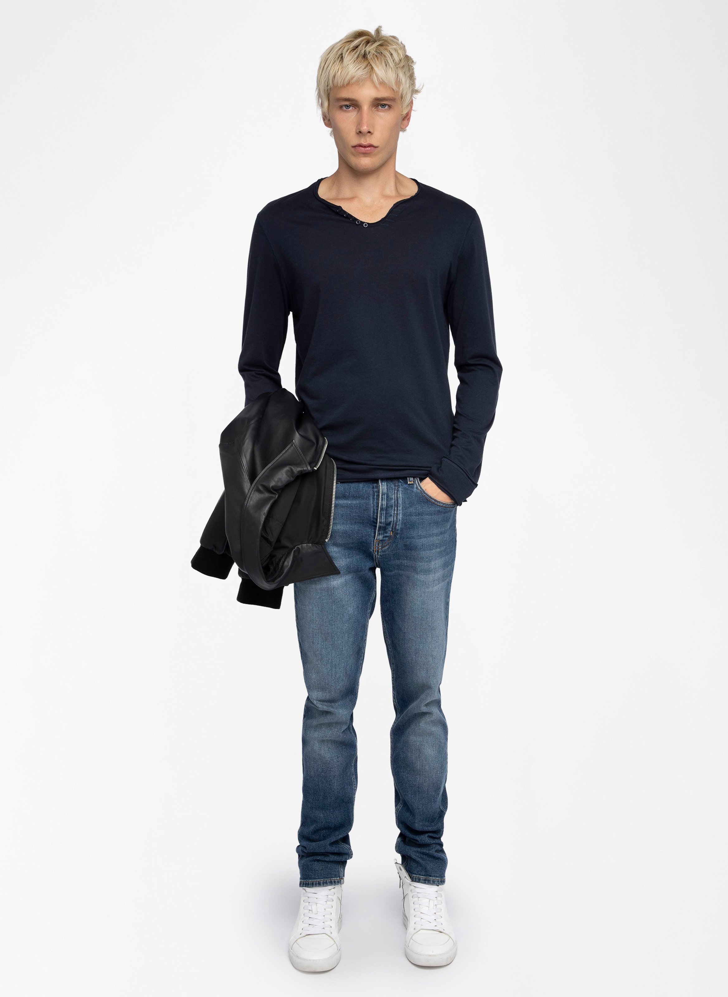 Tes-shirt droit en coton bio ZADIG&amp;VOLTAIRE Bleu