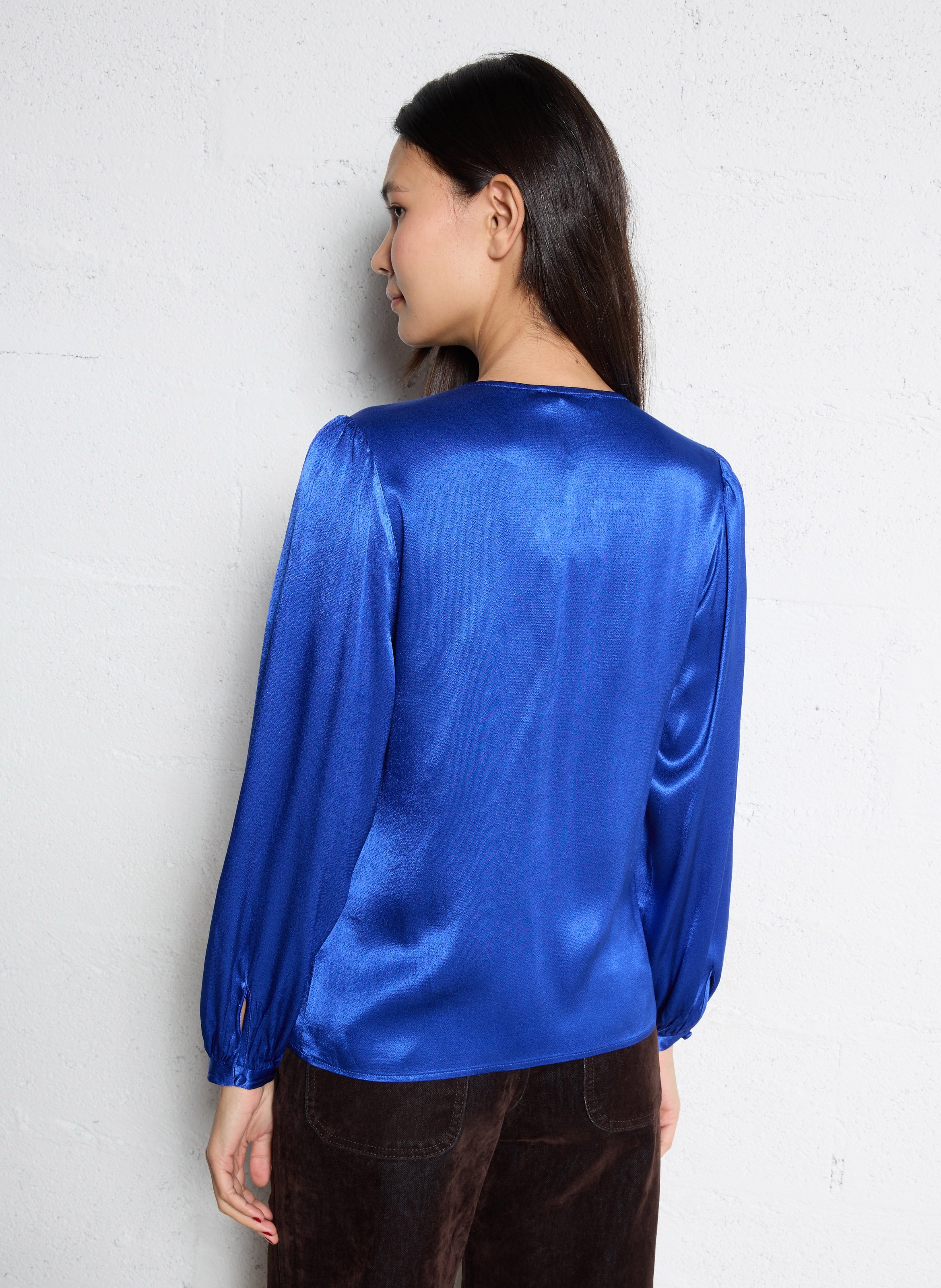 Chemise droite à col V LA PETITE ETOILE Bleu