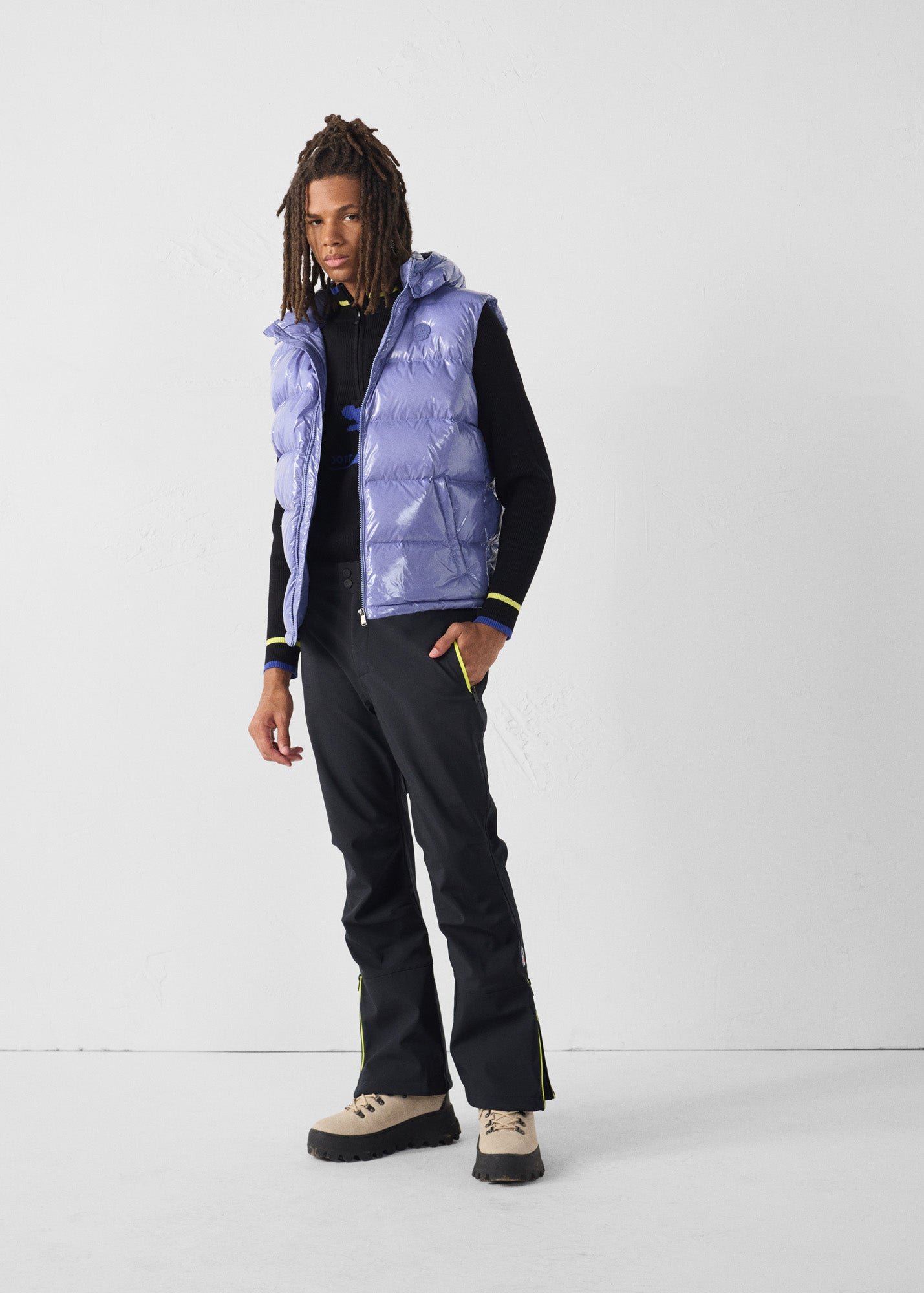 Padded sleeveless down jacket for extreme cold weather. JOTT Pink